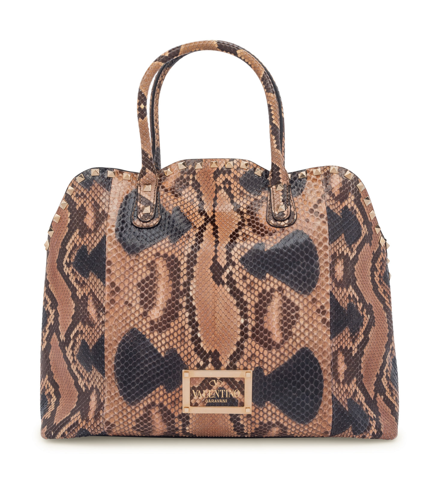 Appraisal: Valentino Brown Snakeskin Bag s Brown black and rose gold