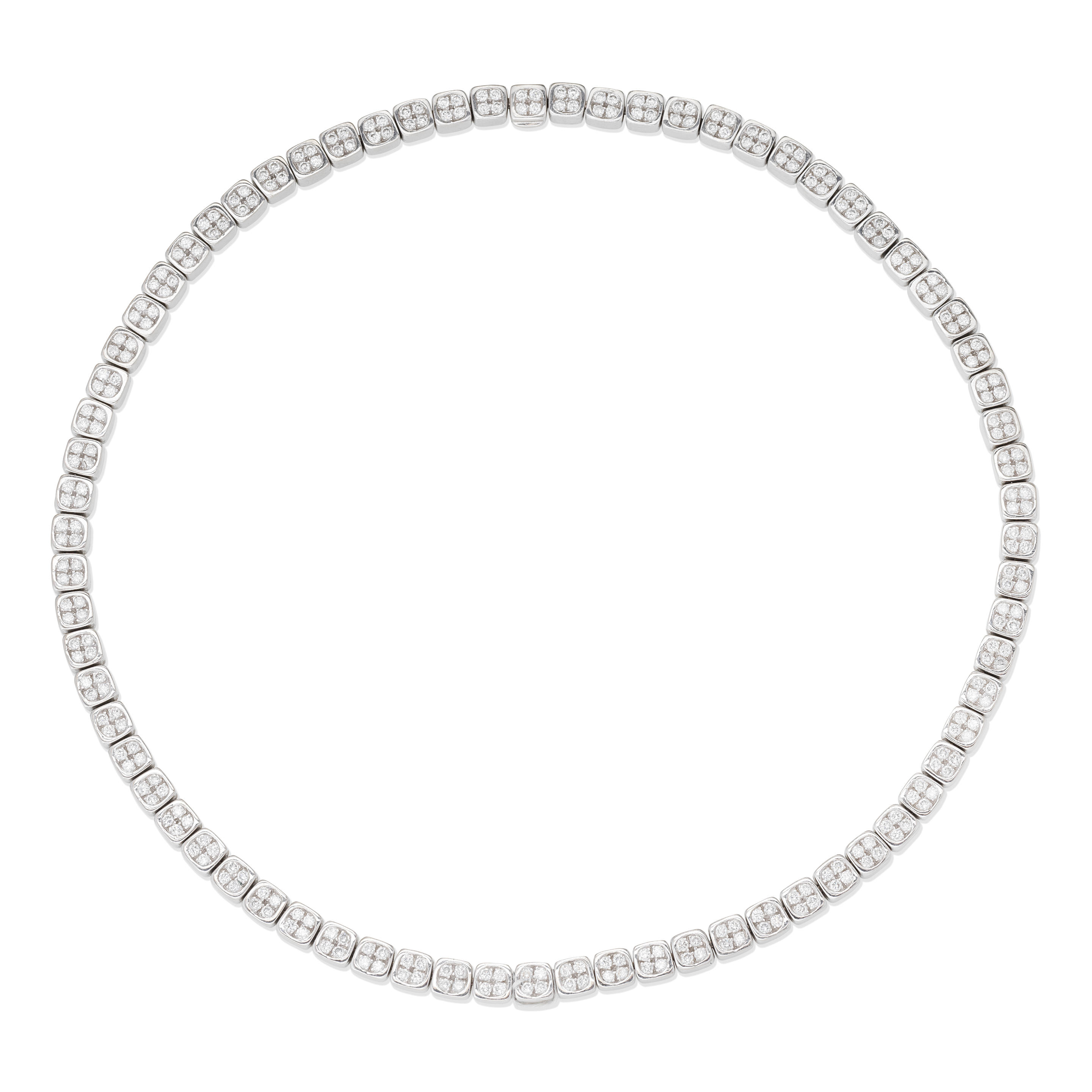 Appraisal: ASPREY DIAMOND-SET NECKLACE Each link set with four brilliant-cut diamonds