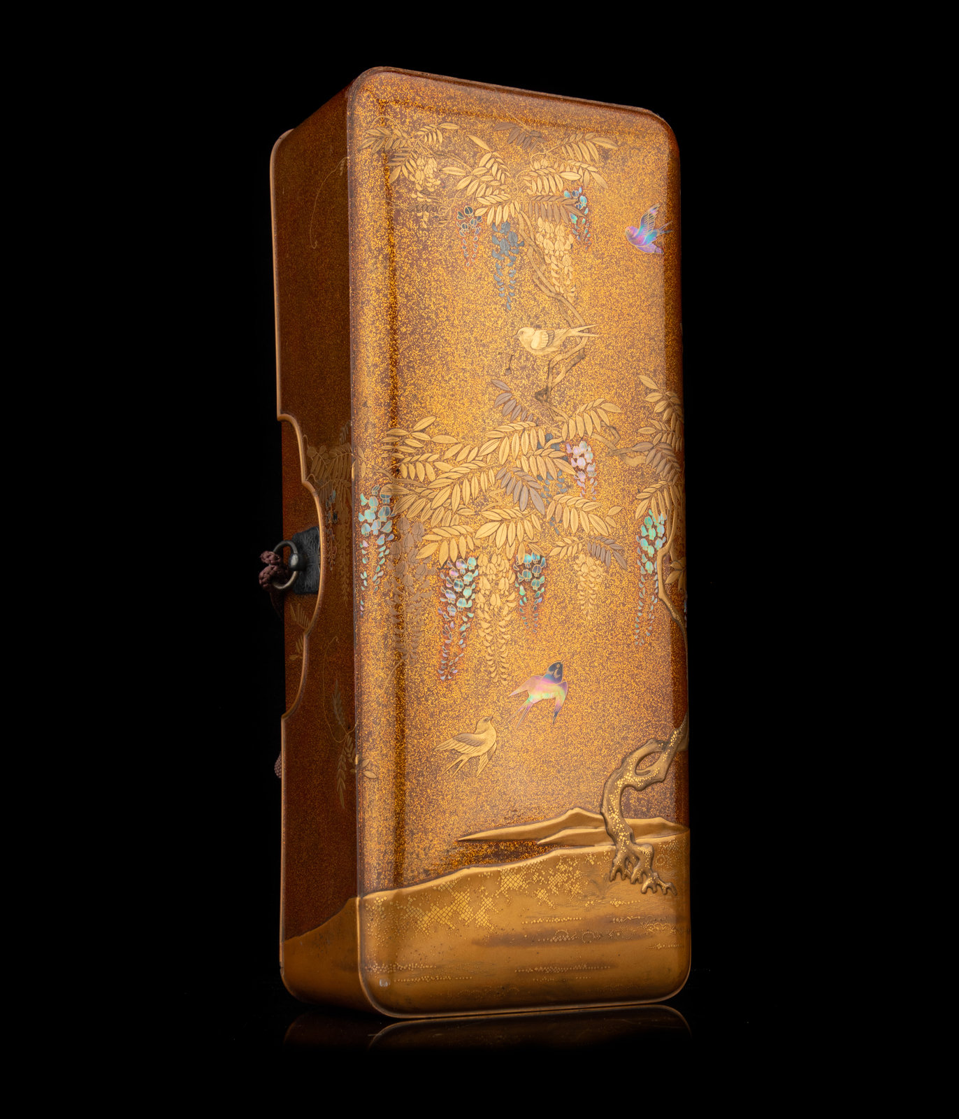 Appraisal: A Japanese Gold Lacquer Scroll Box Jikumono bako th Century