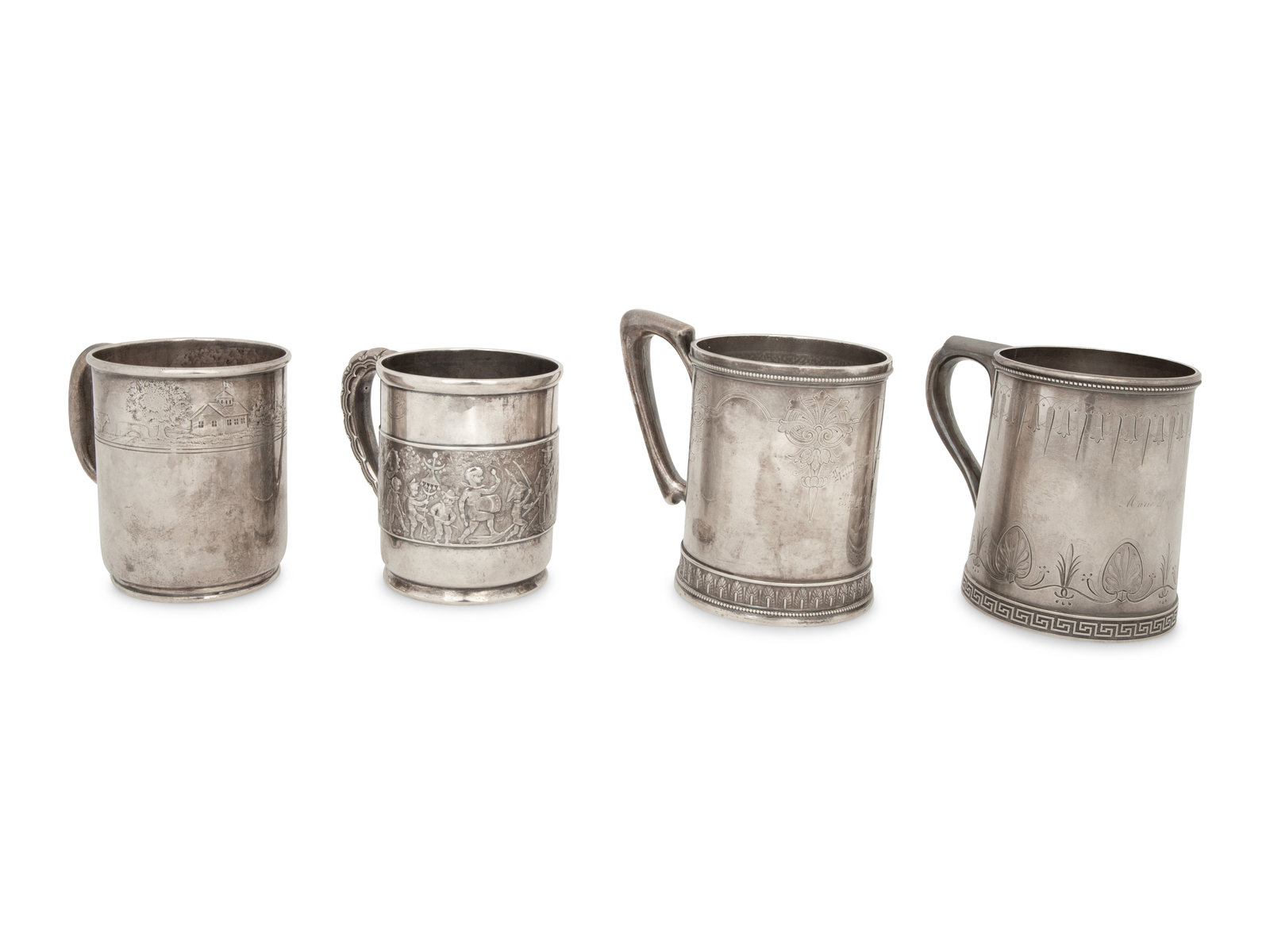 Appraisal: Four Tiffany amp Co Silver Mugs New York th th