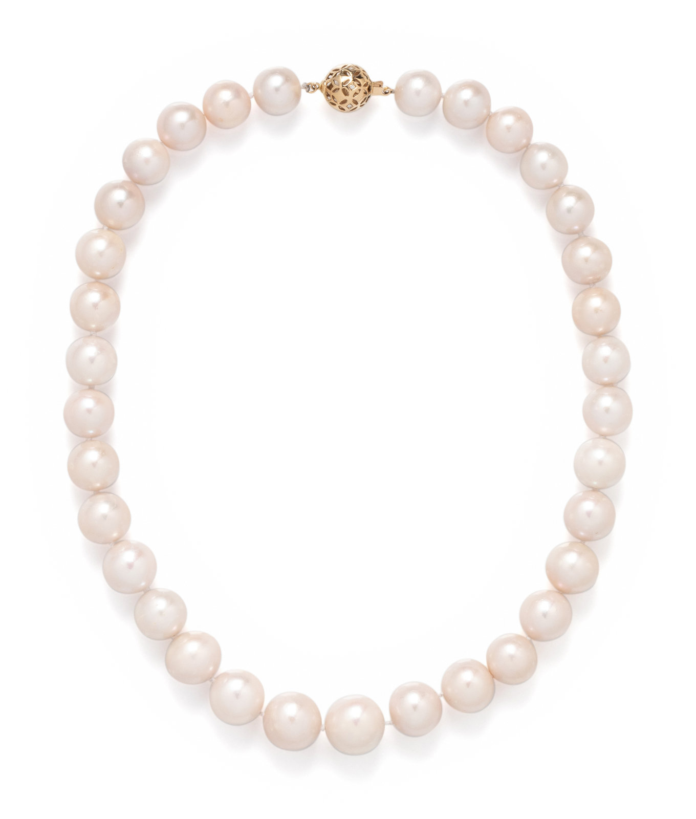 Appraisal: CULTURED SOUTH SEA PEARL NECKLACE Consisting of cultured pearls measuring