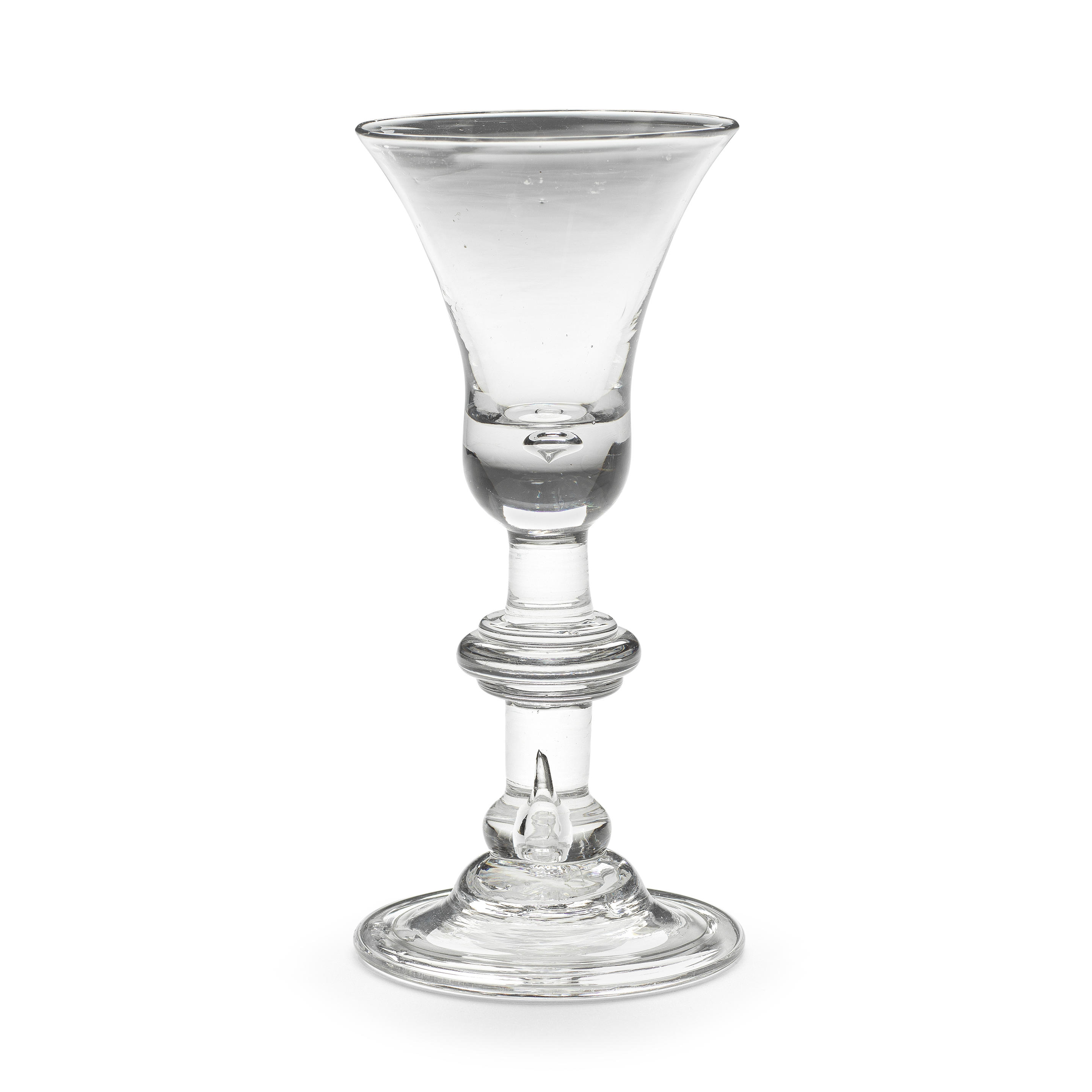 Appraisal: A BALUSTER WINE GLASS CIRCA - The waisted bell bowl