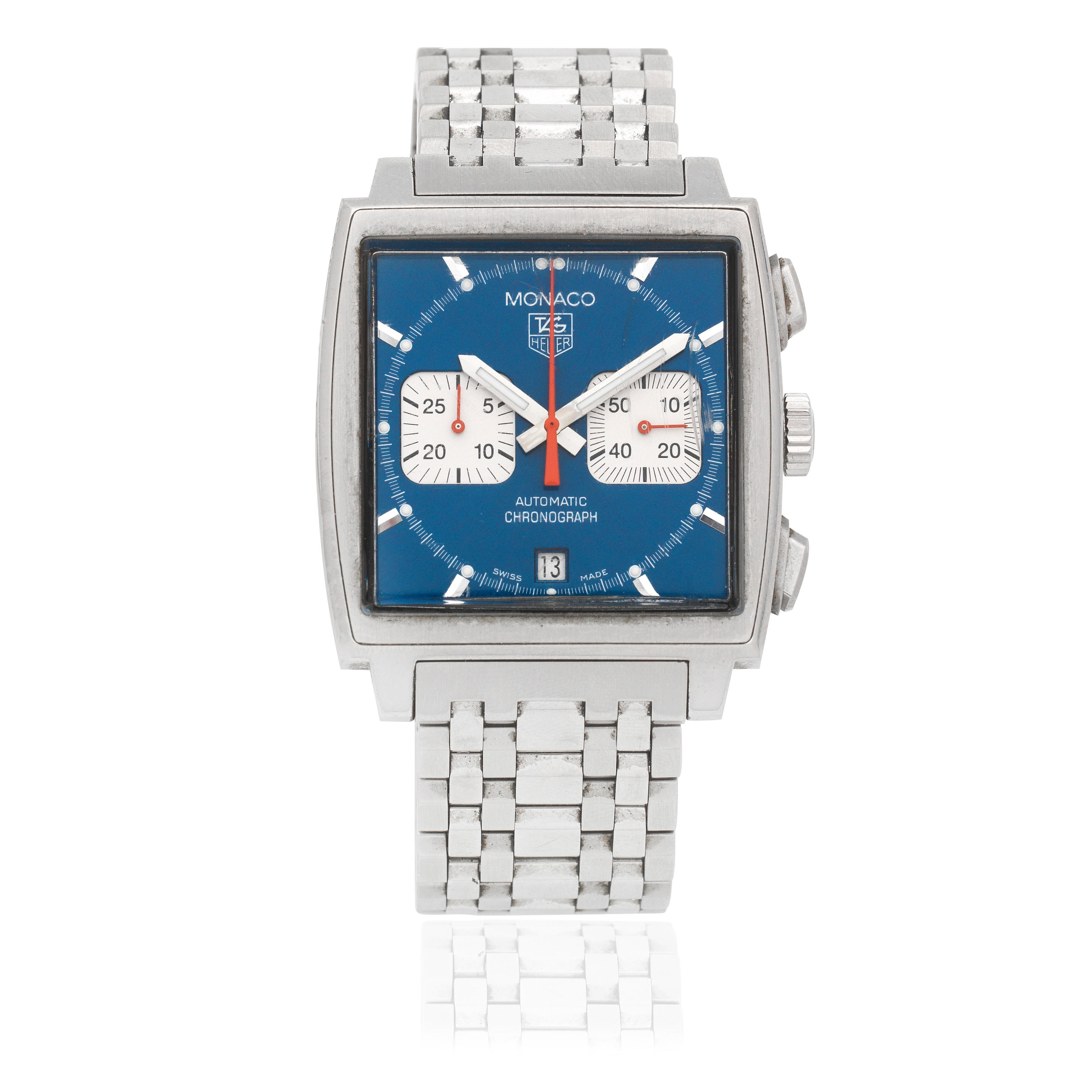 Appraisal: TAG HEUER A STAINLESS STEEL AUTOMATIC CALENDAR CHRONOGRAPH BRACELET WATCH