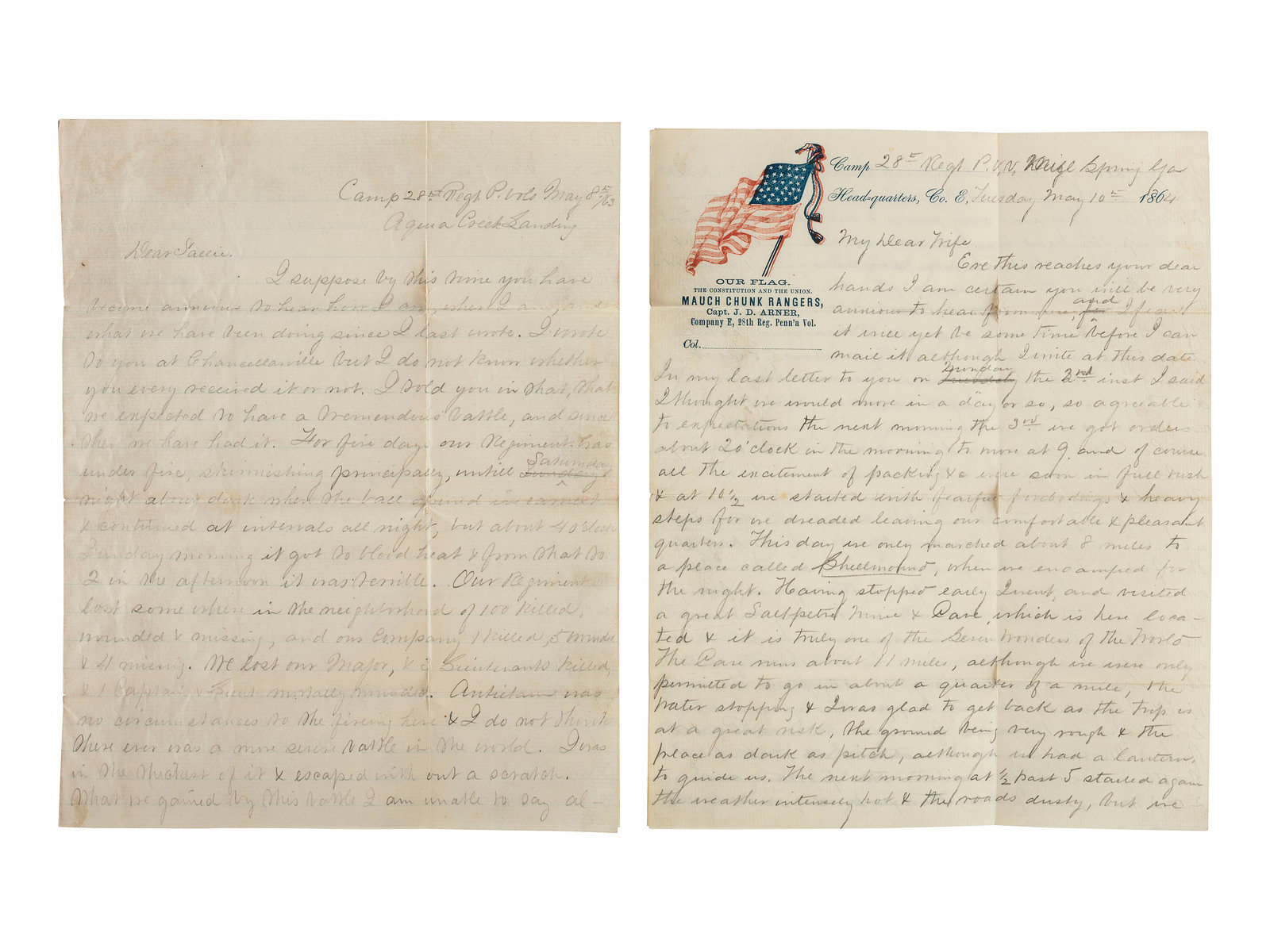 Appraisal: CIVIL WAR Civil War archive of Captain Calvin S Hartley