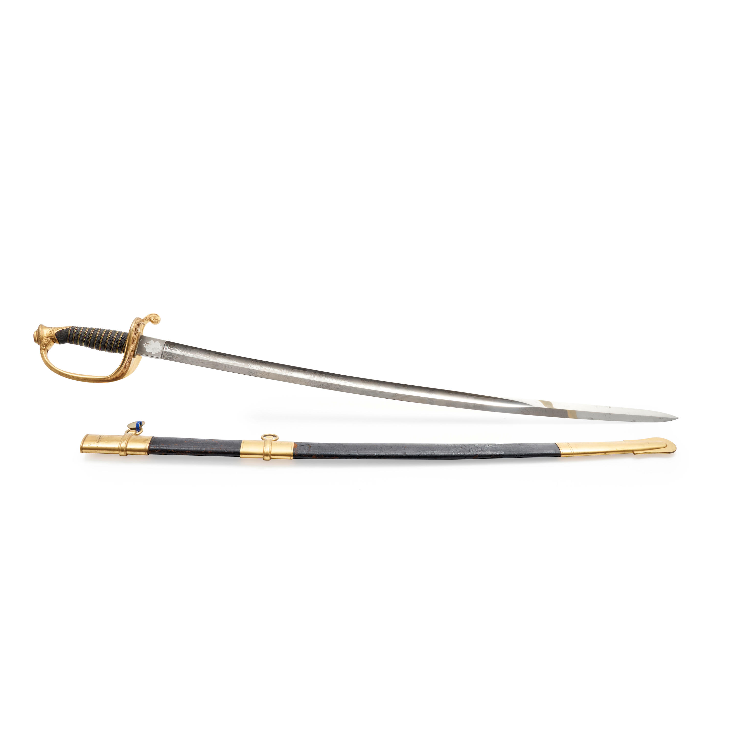 Appraisal: U S MODEL FOOT OFFICER'S SWORD AND SCABBARD SCHUYLER HARTLEY