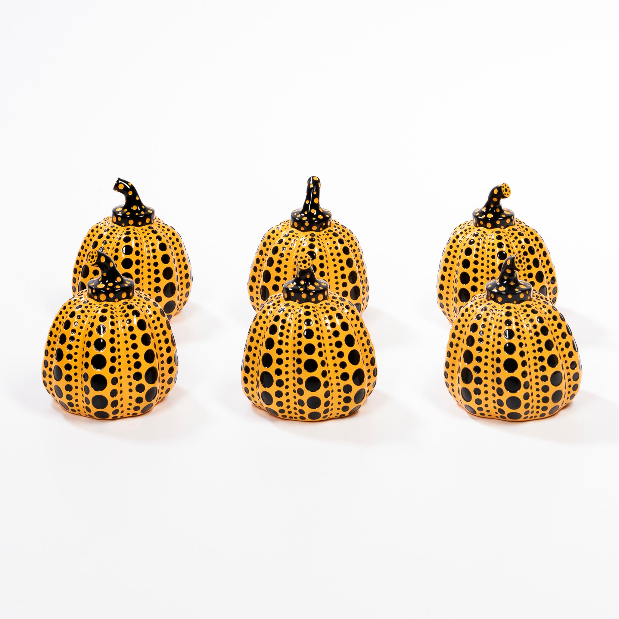 Appraisal: YAYOI KUSAMA JAPANESE BORN Six Yellow Pumpkins each stamped '