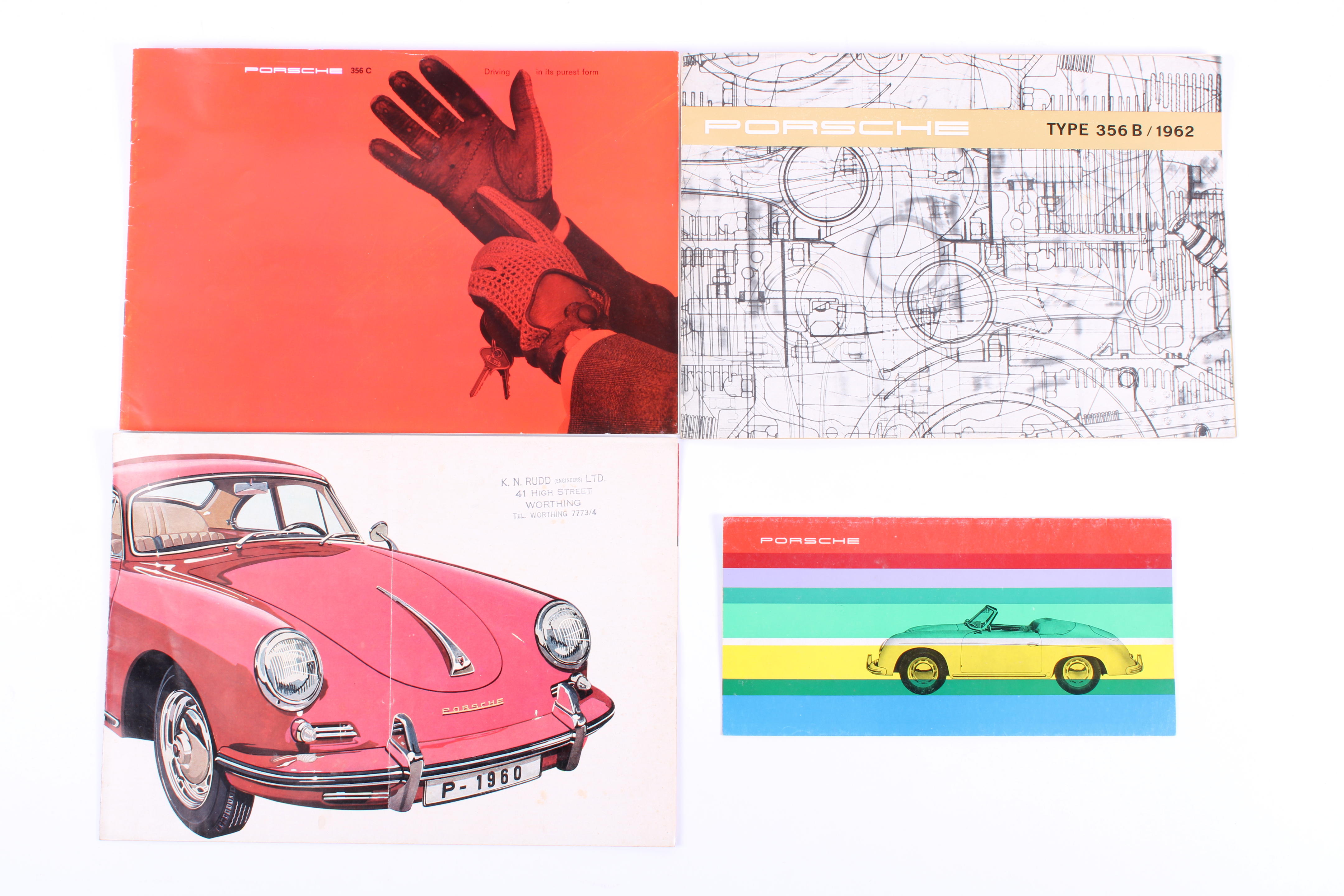 Appraisal: PORSCHE - FOUR SALES BROCHURES AND CATALOGUES - comprising brochure