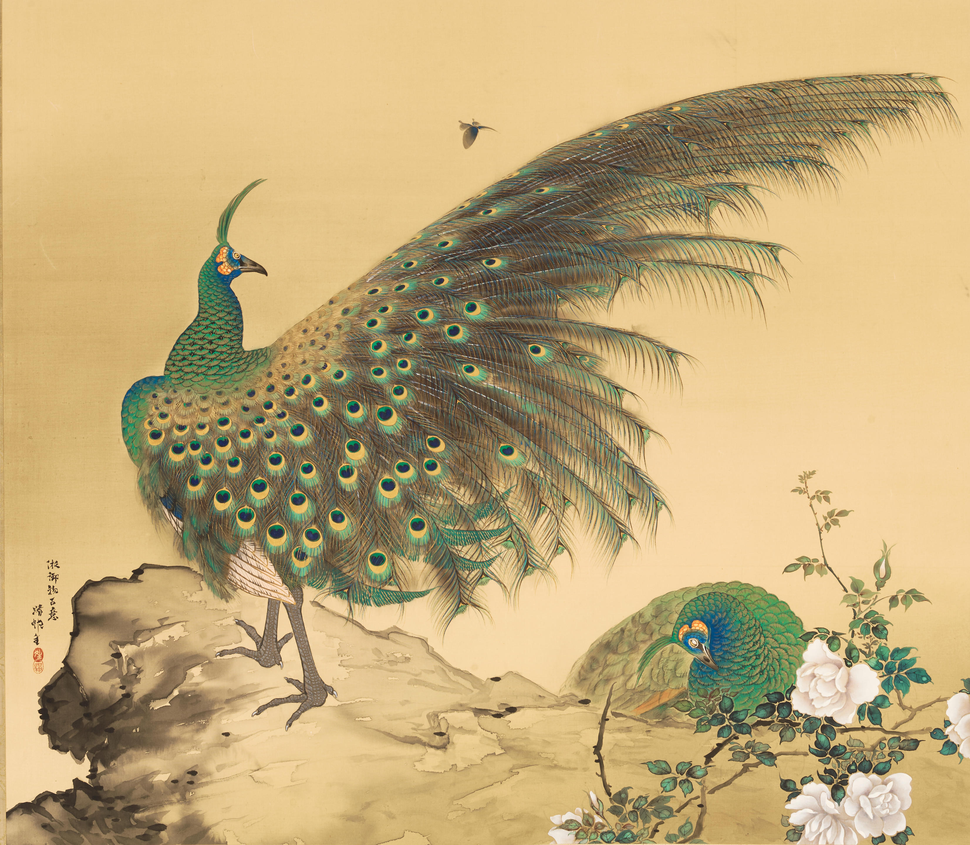 Appraisal: FUKUNAGA SEIHAN - A Pair of Peafowl Taisho - or