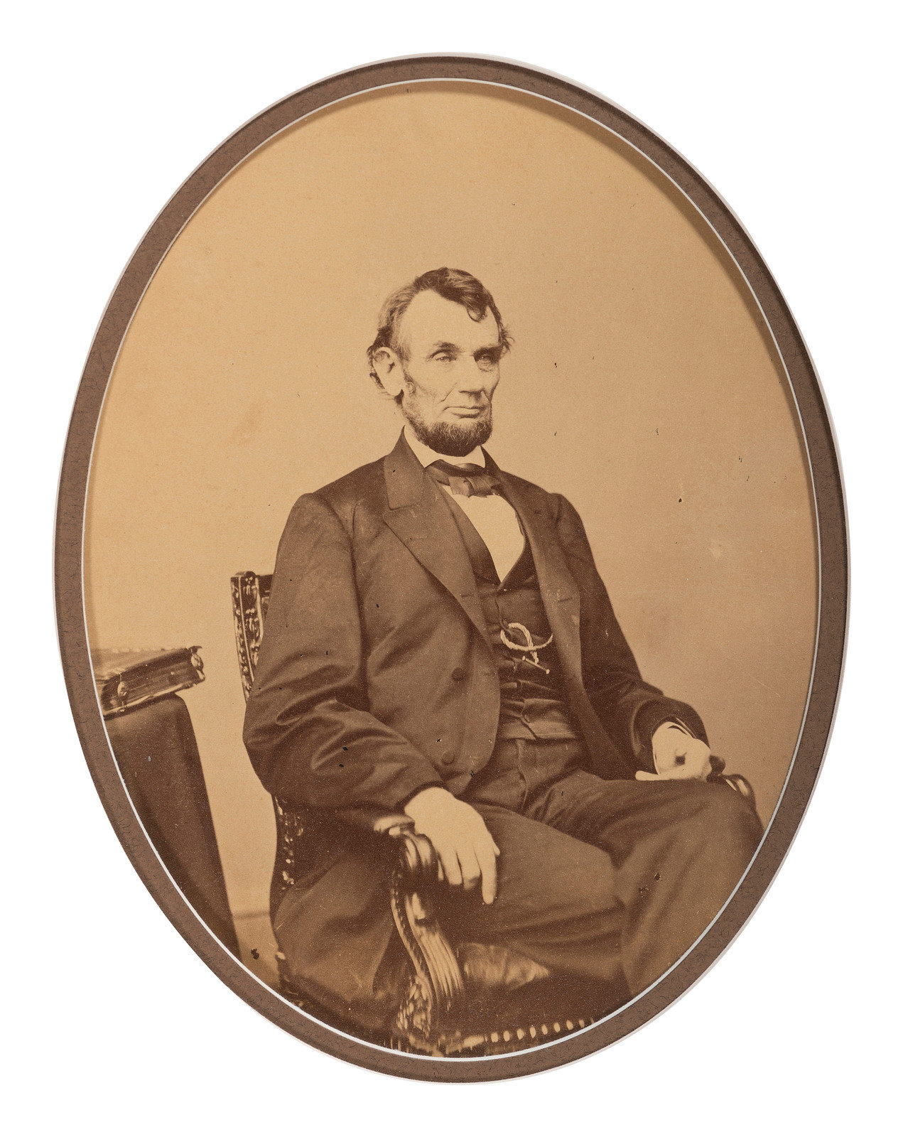 Appraisal: LINCOLN Abraham - BERGER Anthony photographer Albumen photograph of Abraham