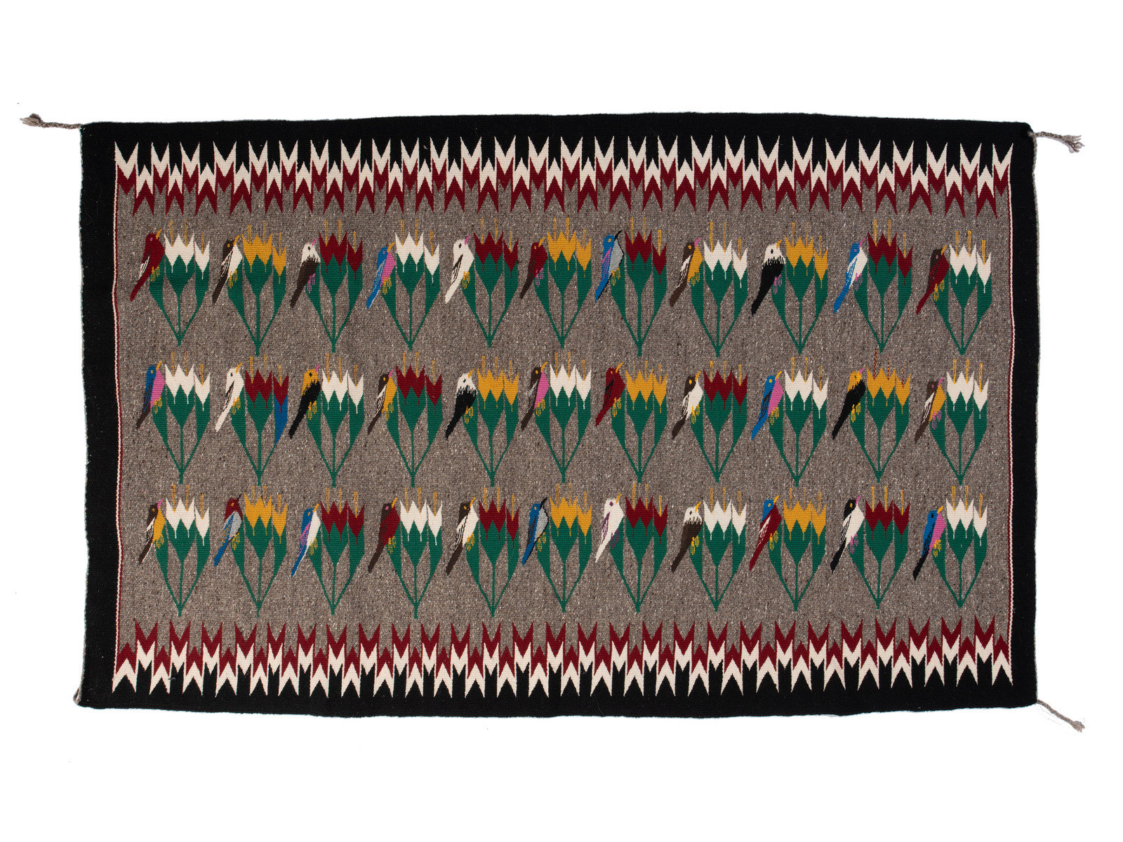 Appraisal: Ason Yellowhair Din th century Navajo Weaving with Birds on