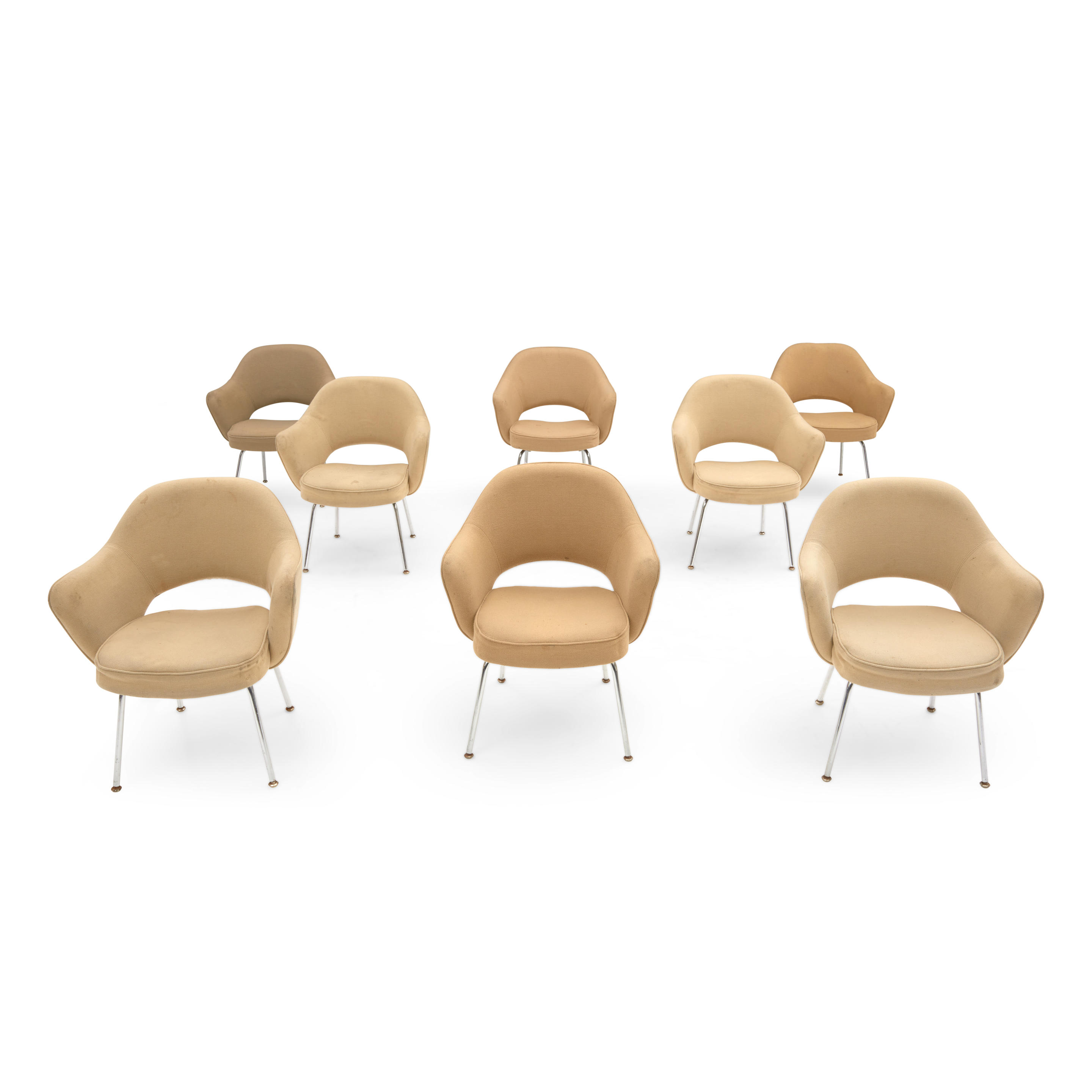 Appraisal: EIGHT KNOLL INTERNATIONAL UPHOLSTERED EXECUTIVE ARMCHAIRS New York United States