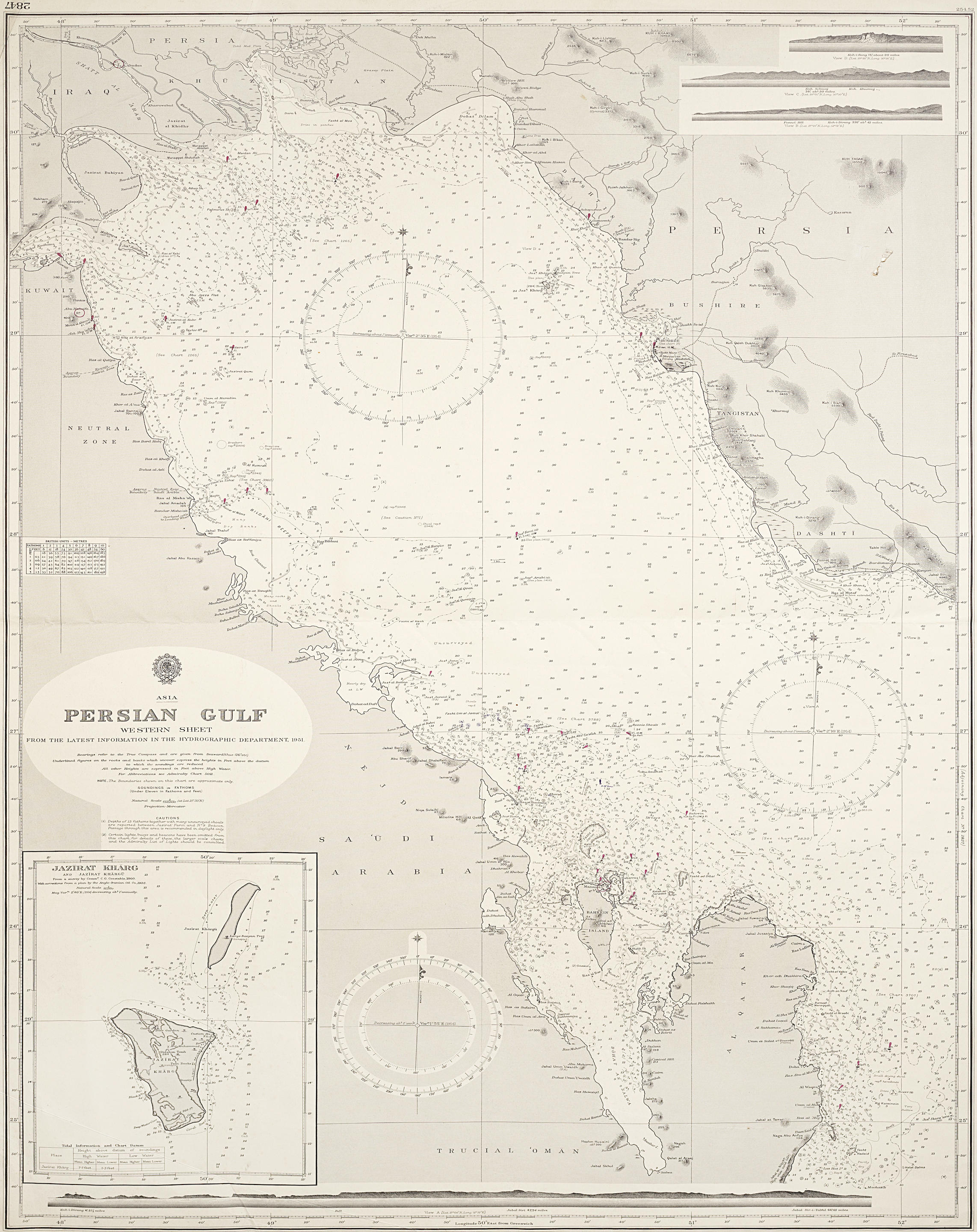 Appraisal: PERSIAN GULF - ADMIRALTY MAPS Asia Persian Gulf Eastern Sheet