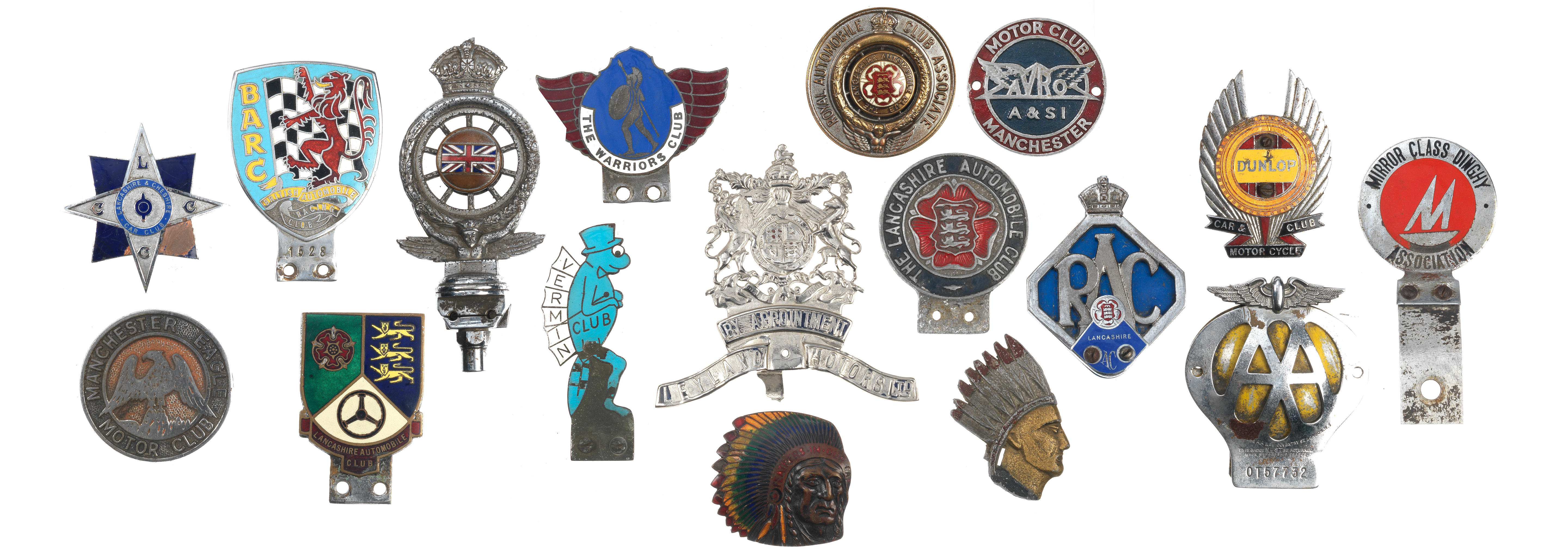 Appraisal: ASSORTED MOTORING BADGES including Leyland Motors Ltd by Appointment RAC