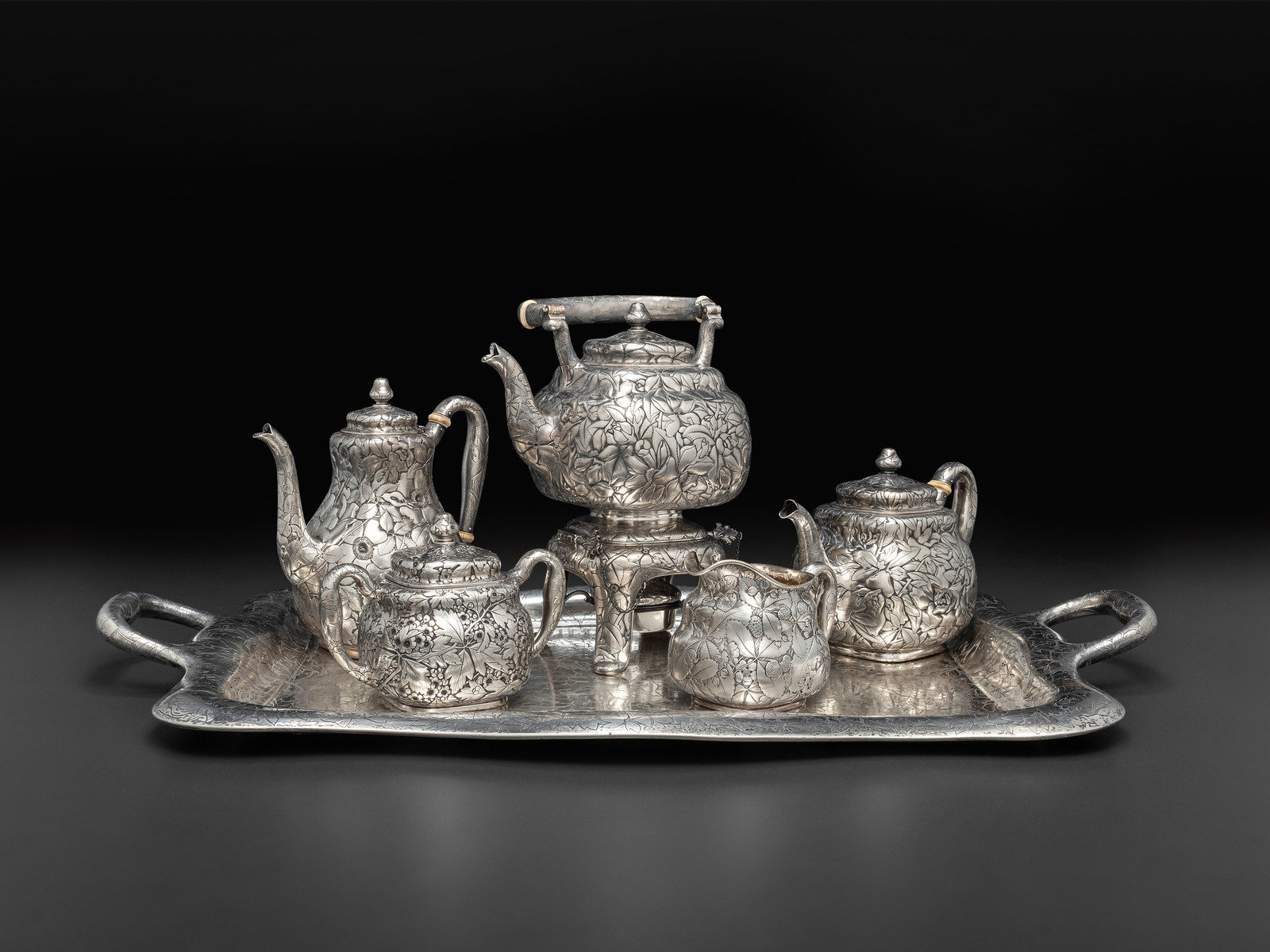 Appraisal: An American Silver Five-Piece Tea and Coffee Service with Matching