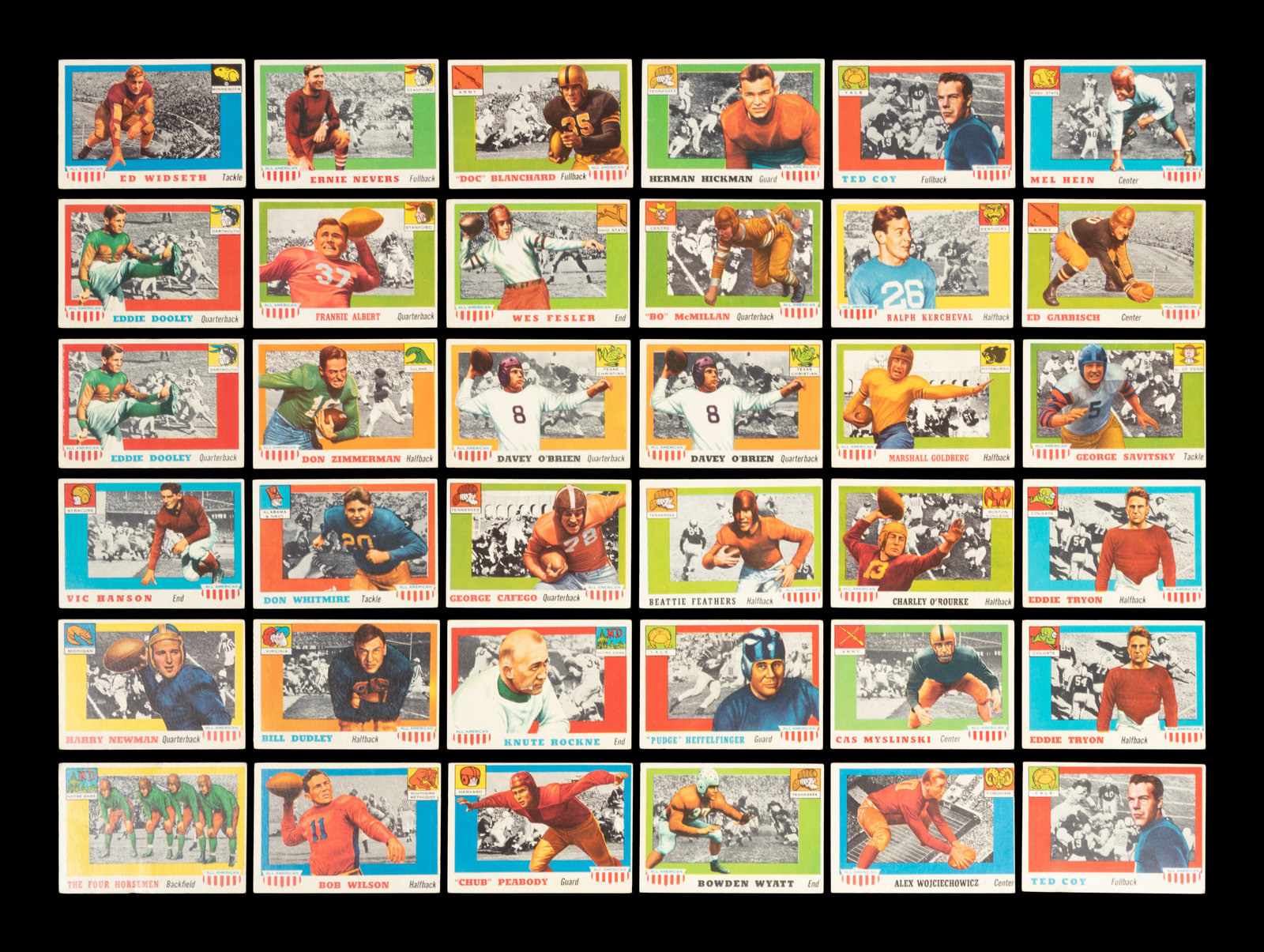 Appraisal: A Group of Topps All American Football Cards Including Knute