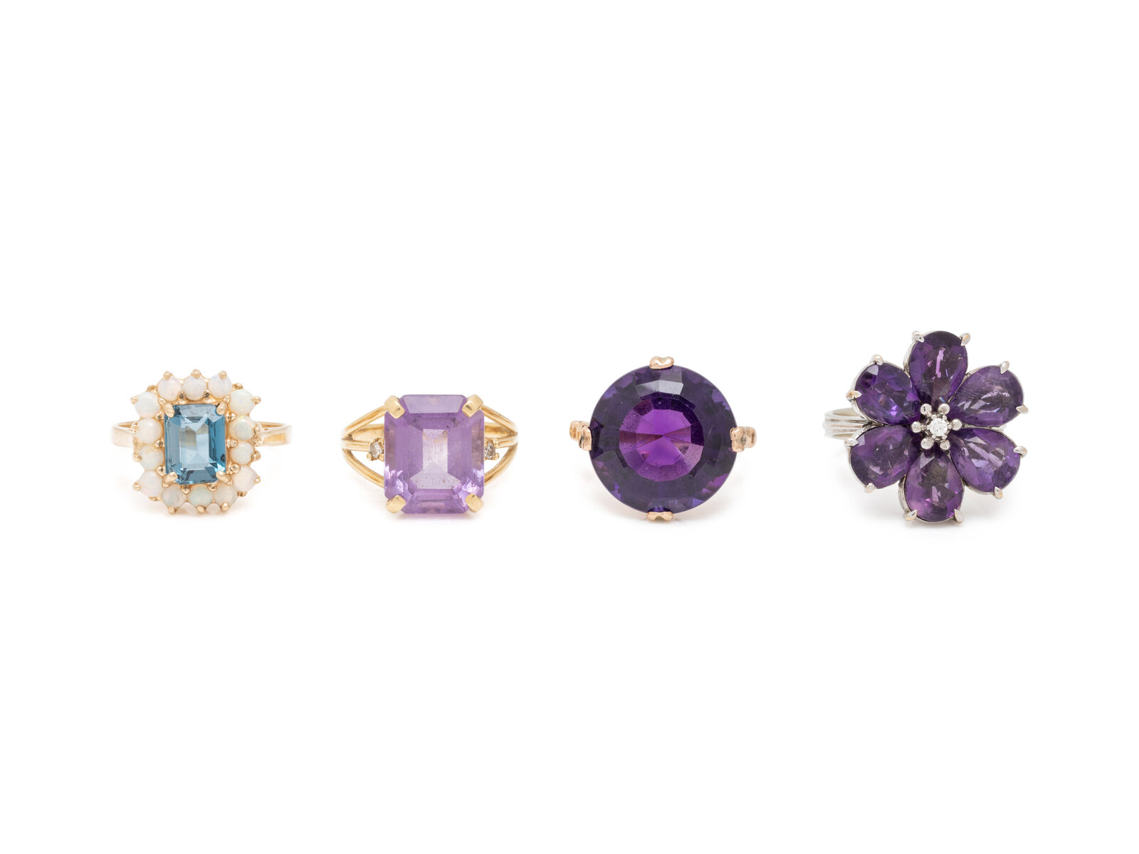 Appraisal: COLLECTION OF GEMSTONE RINGS Consisting of a ring set with