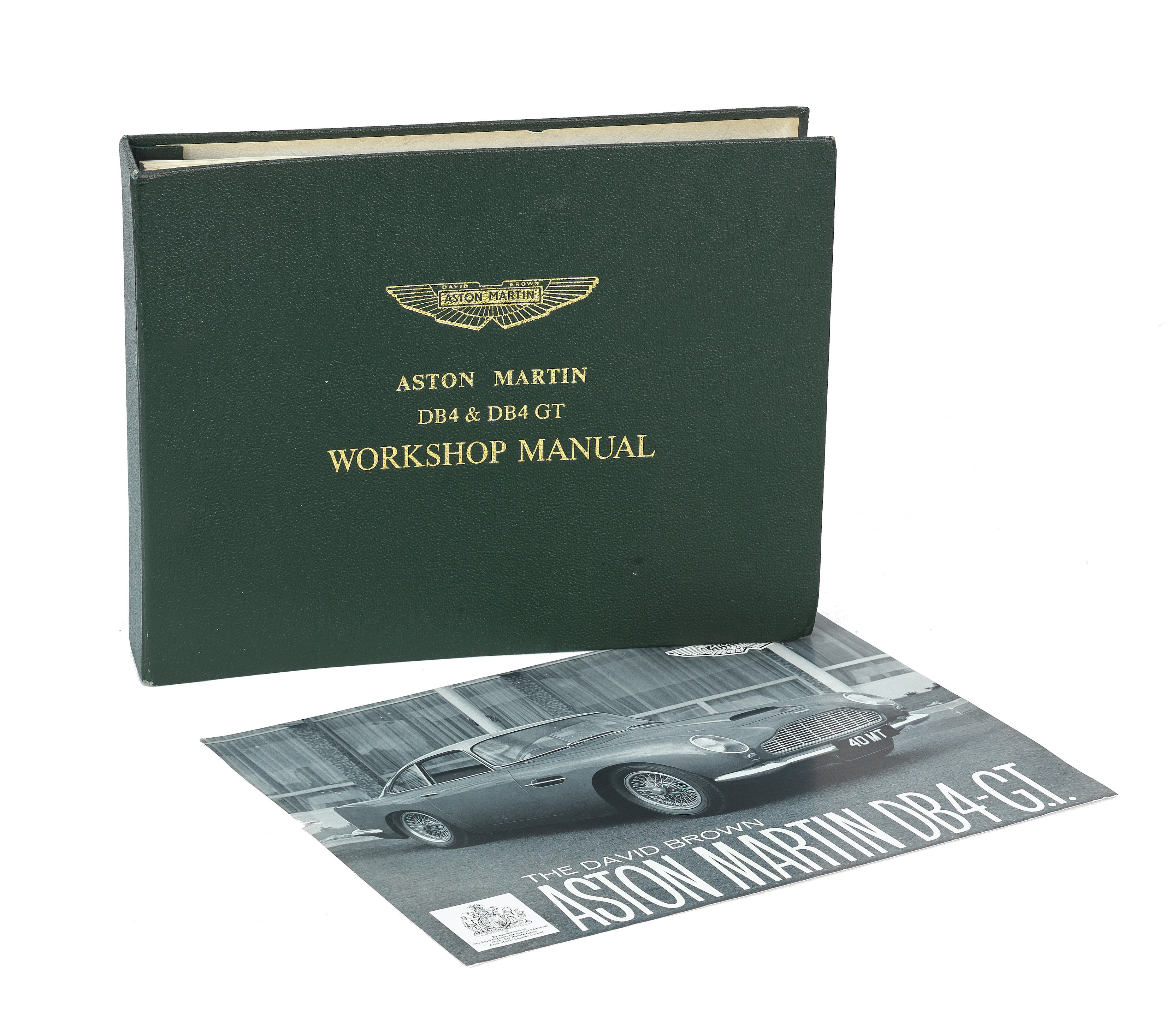 Appraisal: AN ASTON MARTIN DB DB GT WORKSHOP MANUAL with green