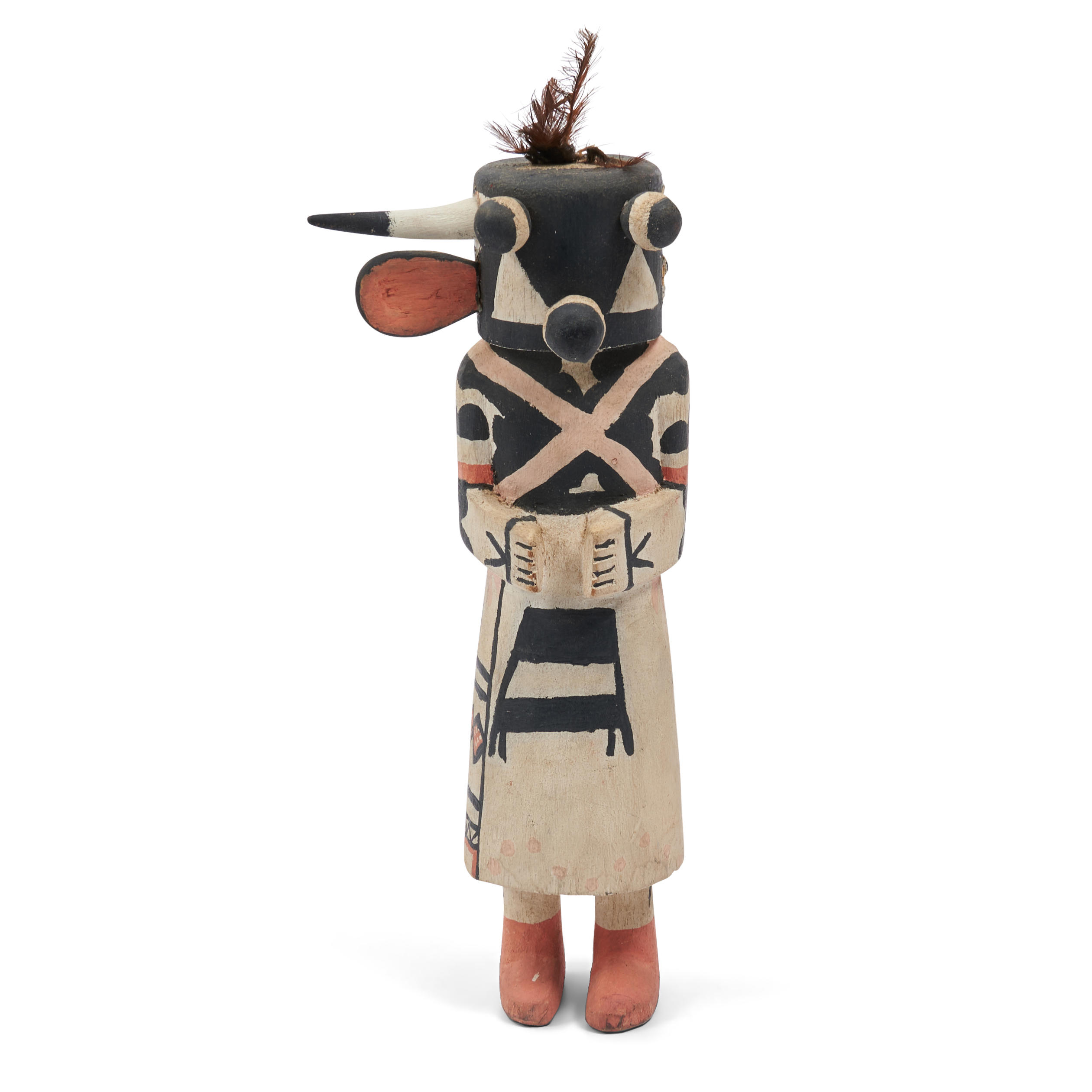 Appraisal: A HOPI POLYCHROME KATSINA The kilt and shirt painted with