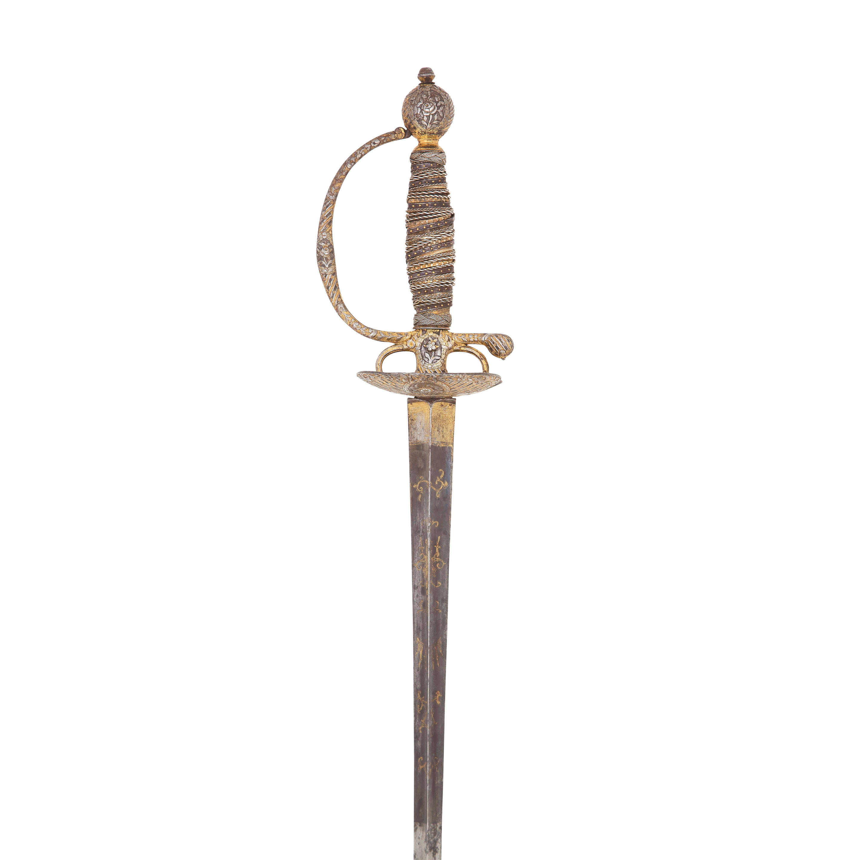 Appraisal: A FRENCH SMALL-SWORD MID- TH CENTURY With sharply tapering blade