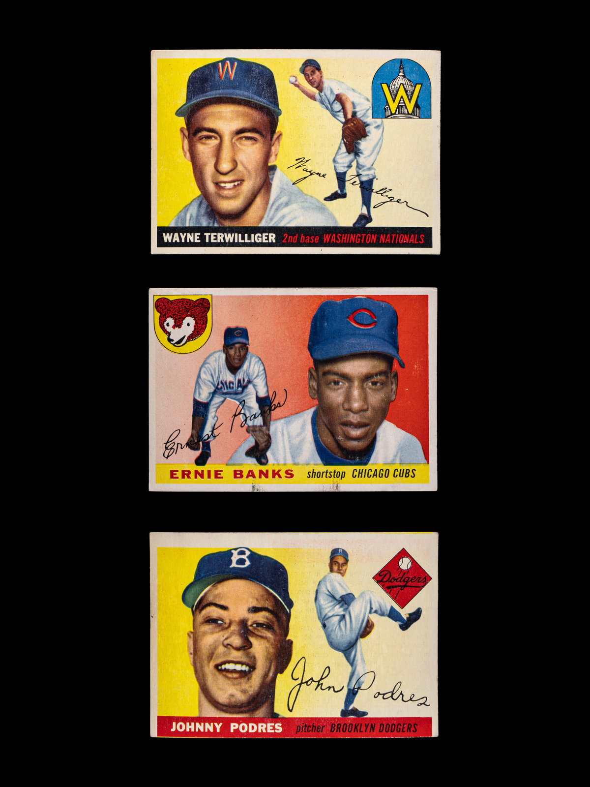 Appraisal: A Group of Three Topps Cards Including Ernie Banks comprsing