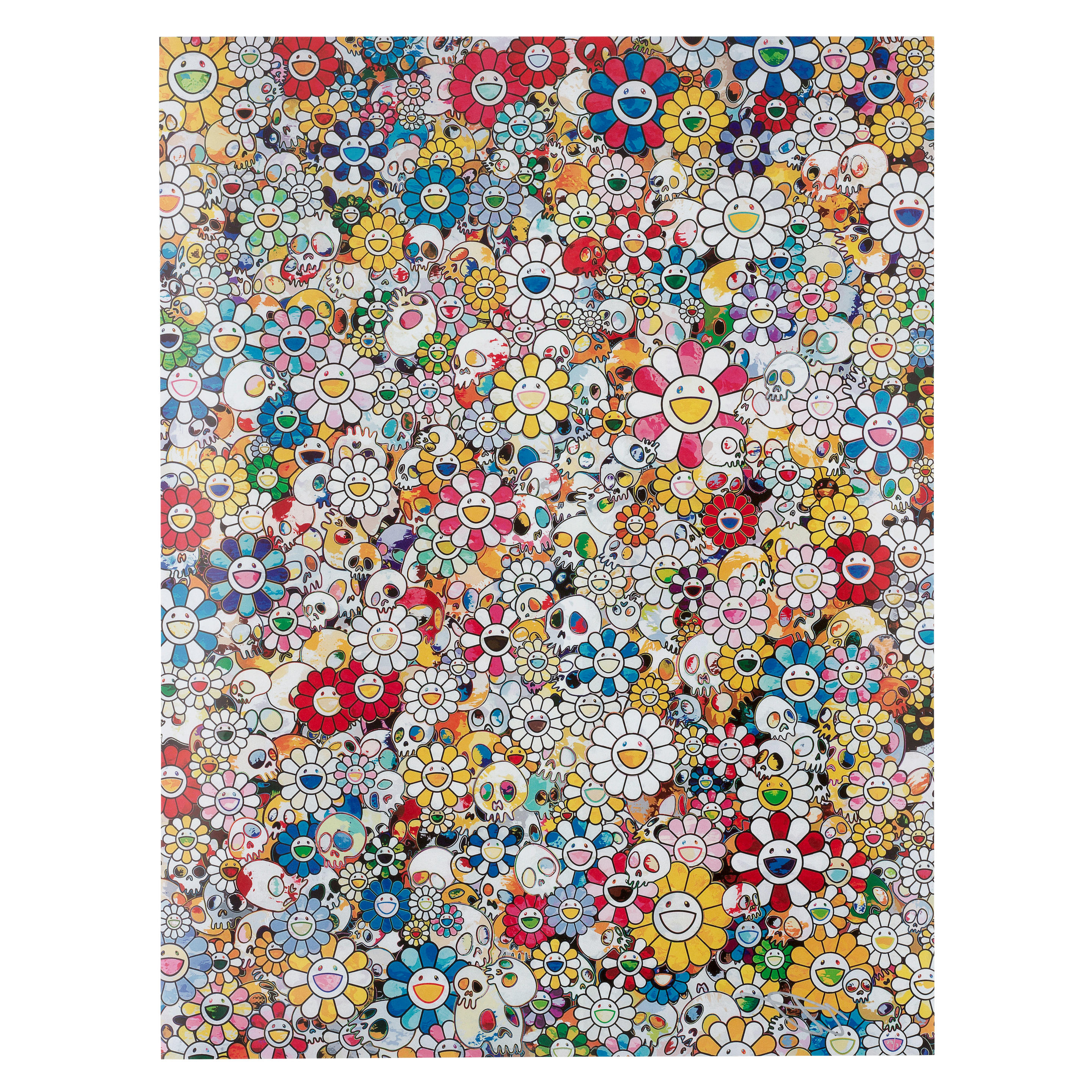 Appraisal: TAKASHI MURAKAMI NE EN Skulls Flowers Offset lithographie en couleurs