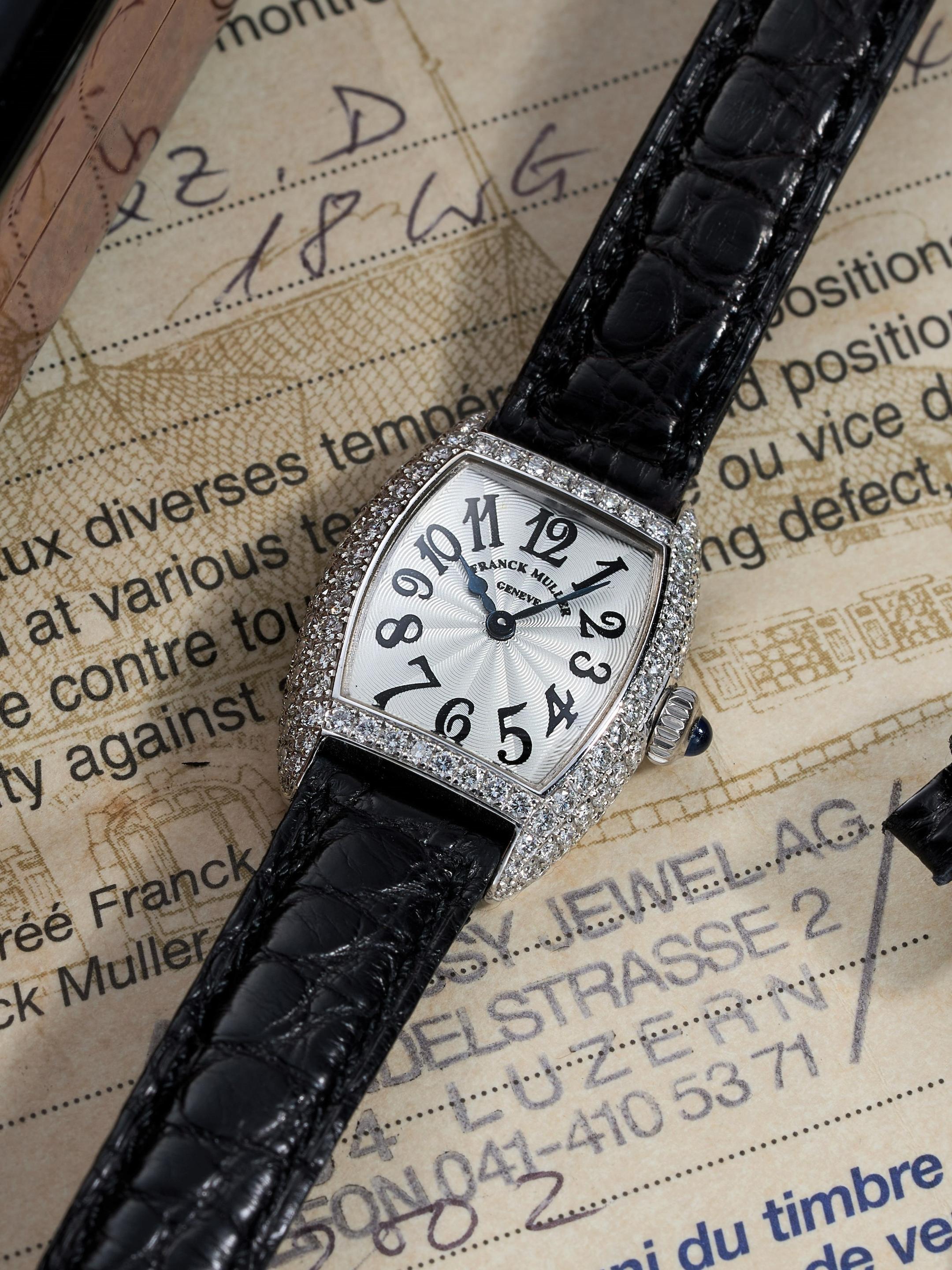 Appraisal: FRANCK MULLER CINTREE CURVEX A WHITE GOLD AND DIAMOND-SET WRISTWATCH