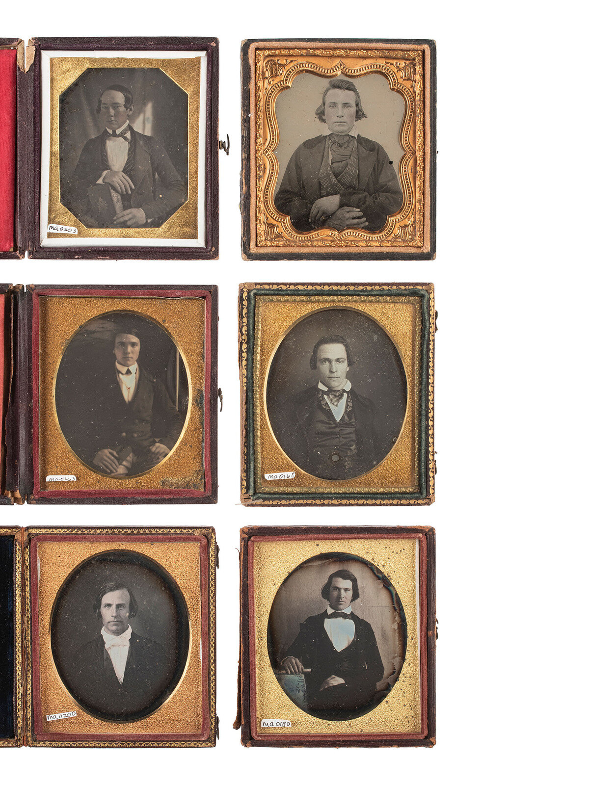 Appraisal: EARLY PHOTOGRAPHY assorted images of boys and fresh-faced young men