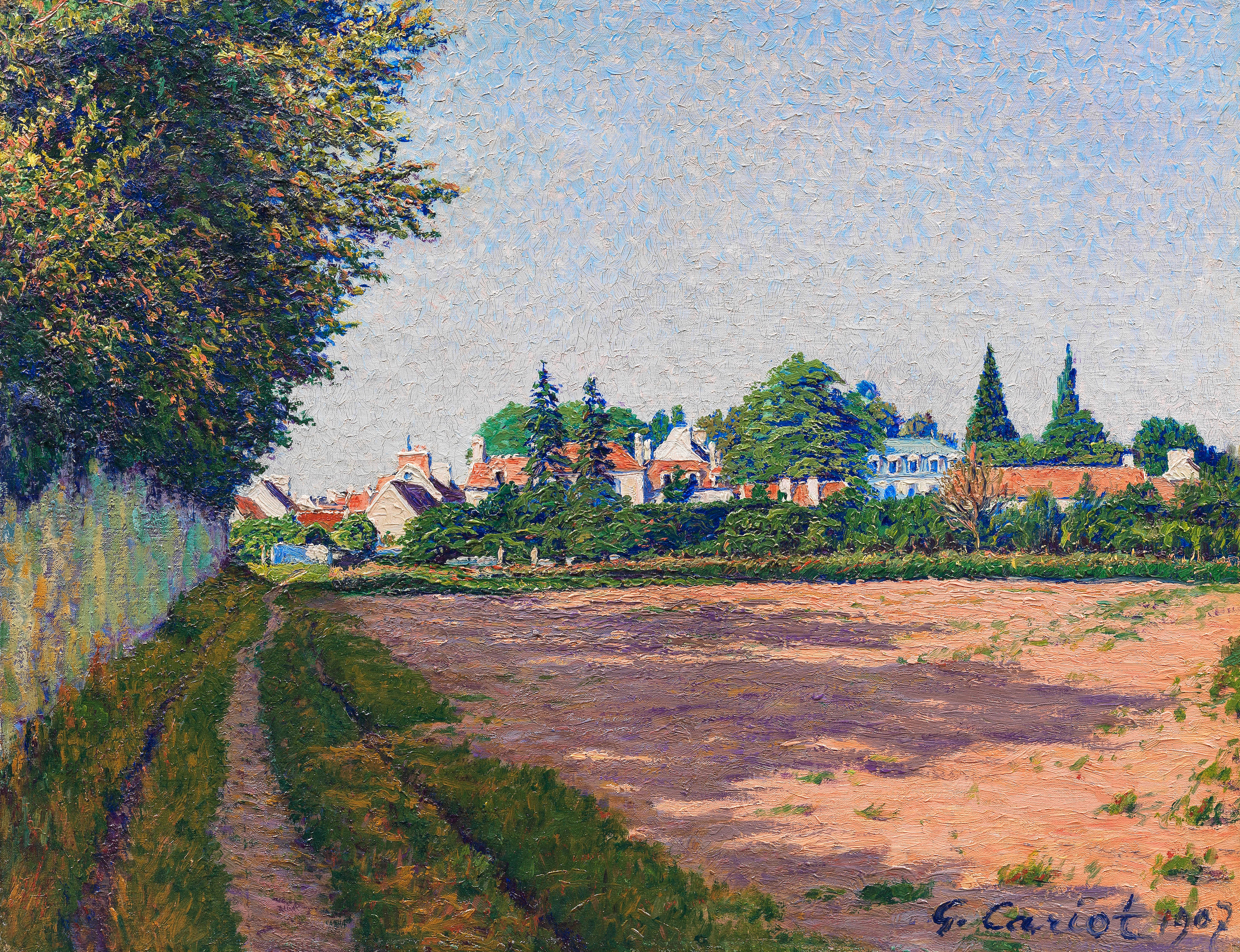 Appraisal: GUSTAVE CARIOT - Chemin du village signed 'G Cariot '