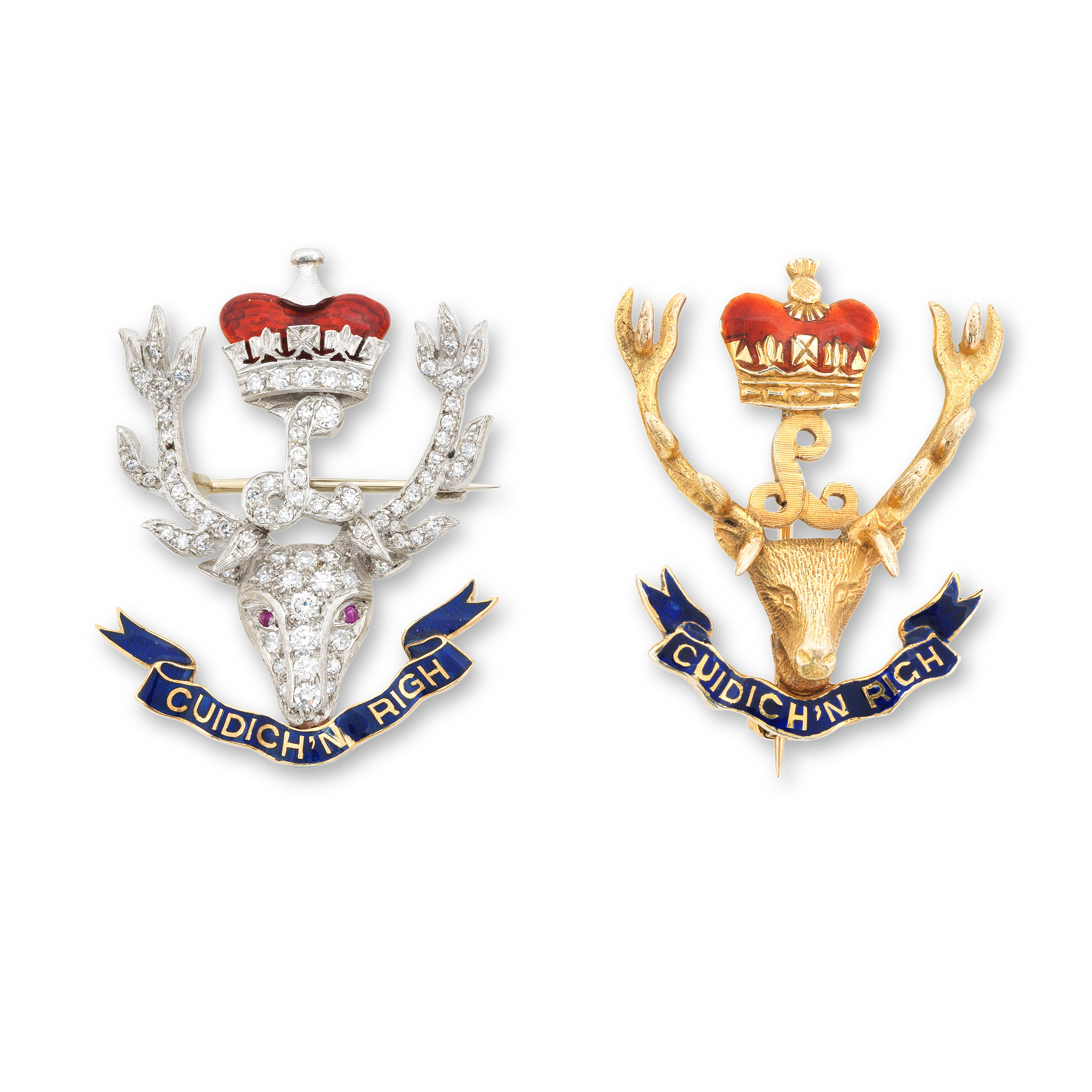 Appraisal: REGIMENTAL INTEREST A SEAFORTH HIGHLANDERS GEM-SET BROOCH AND A SIMILAR