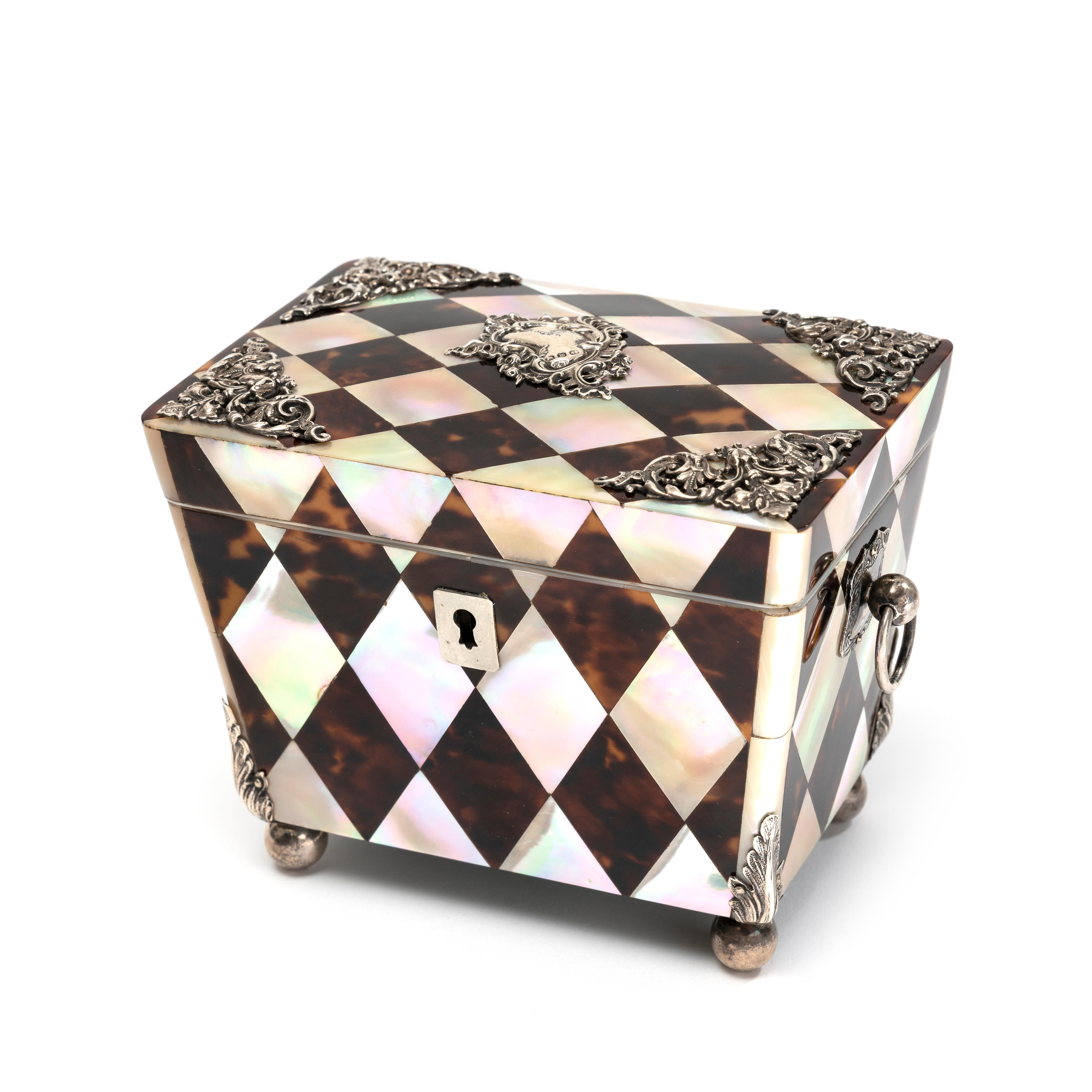 Appraisal: A TH CENTURY TORTOISESHELL AND MOTHER OF PEARL CHEQUER INLAID