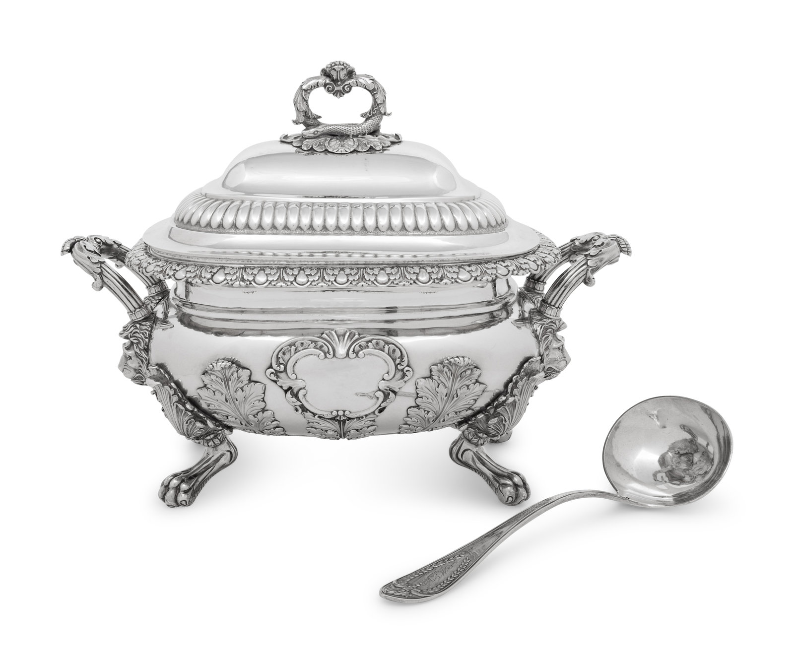 Appraisal: A William IV Silver Tureen with Cover and an American