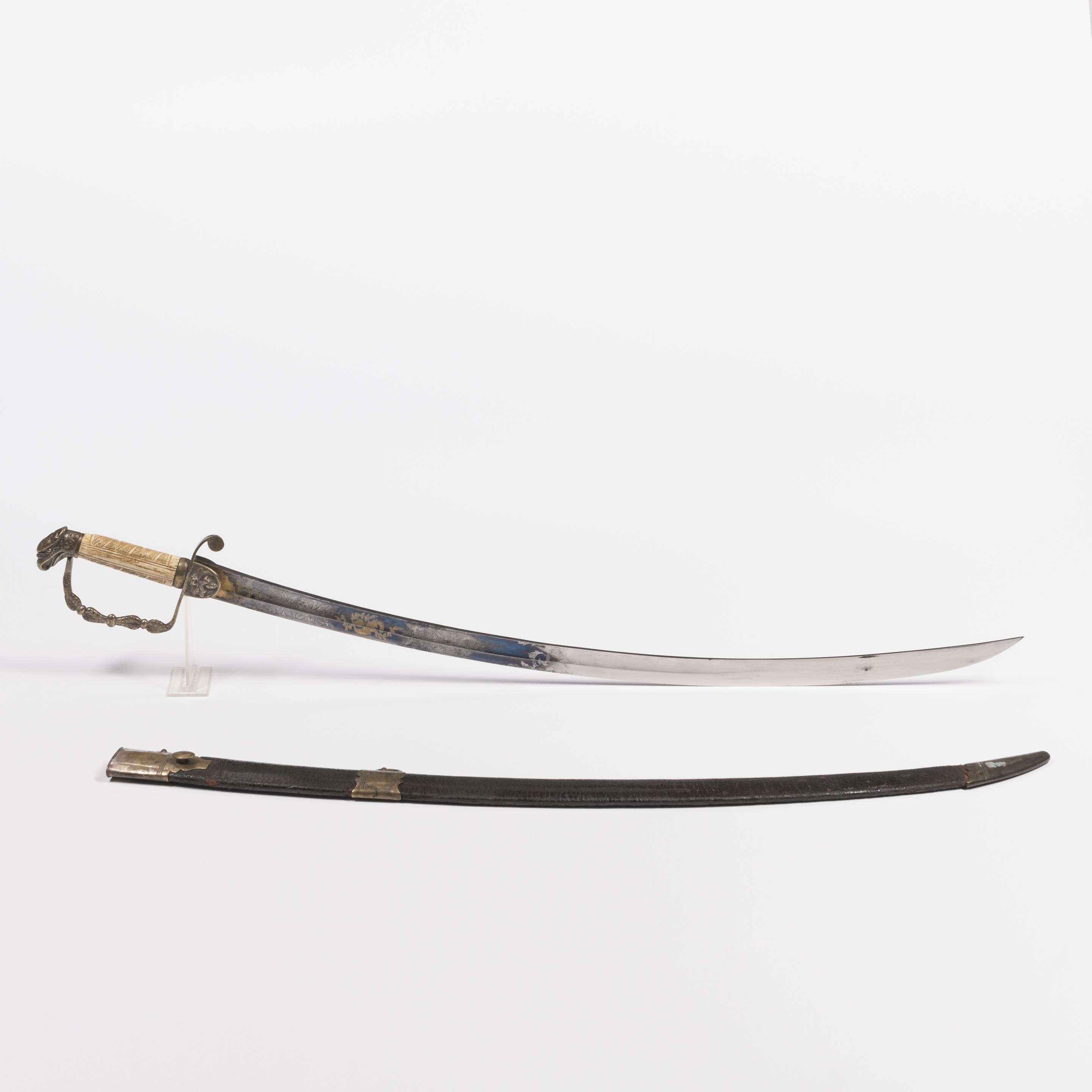 Appraisal: EAGLE POMMEL INFANTRY OFFICER'S SABER AND SCABBARD CIRCA - silvered