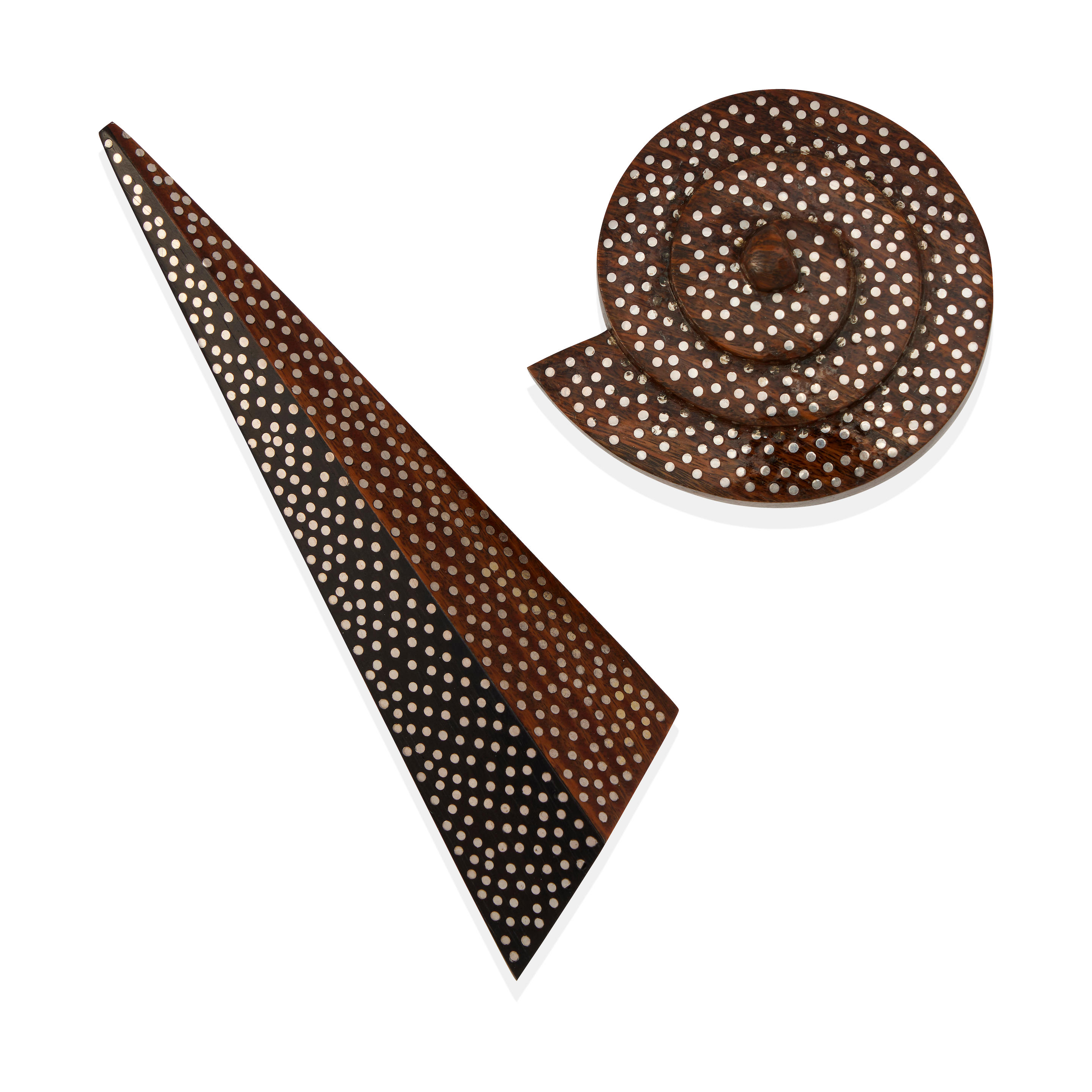 Appraisal: PATRICIA VON MUSULIN TWO WOOD AND SILVER BROOCHES Silver One