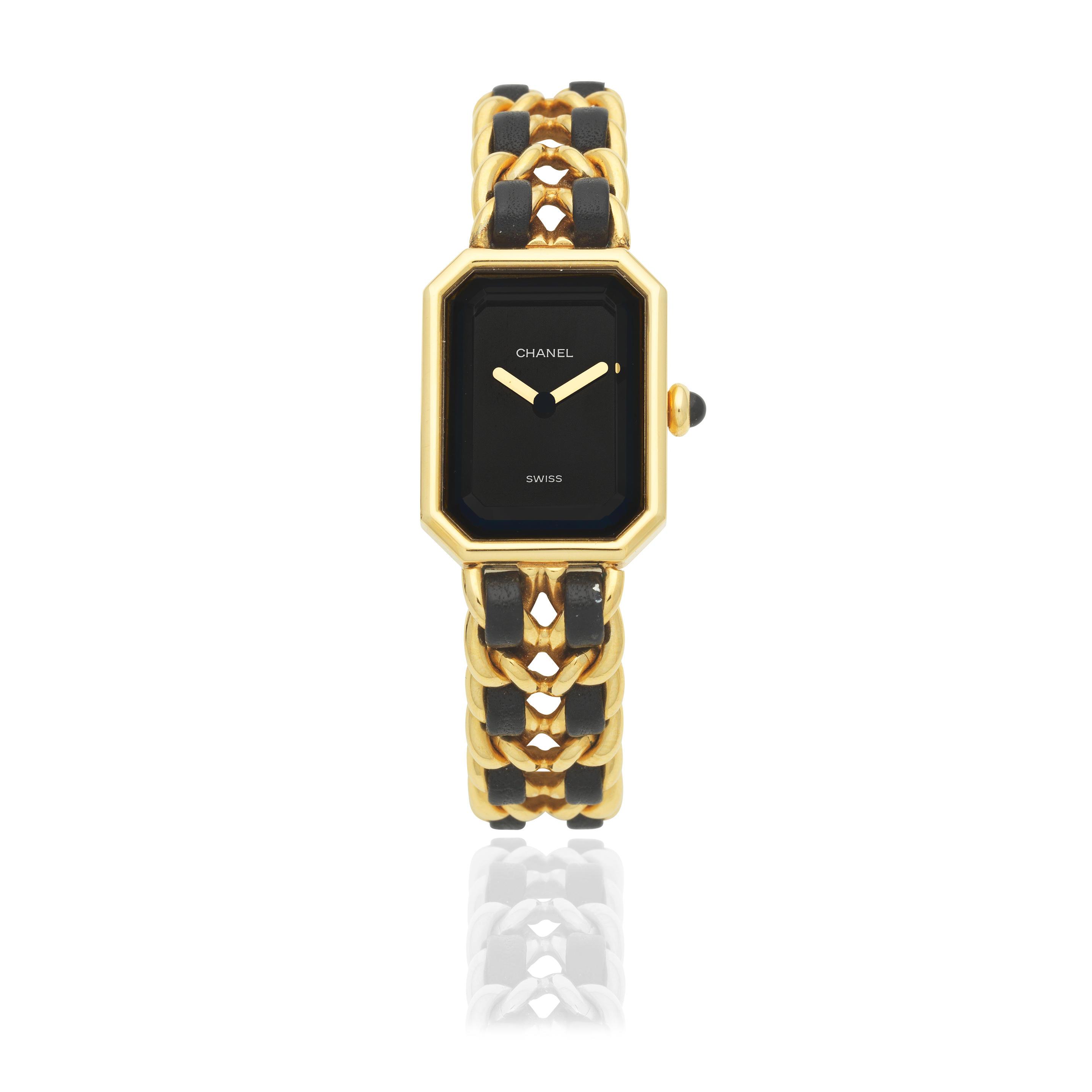 Appraisal: CHANEL A LADY'S GOLD PLATED QUARTZ BRACELET WATCH Model Premi