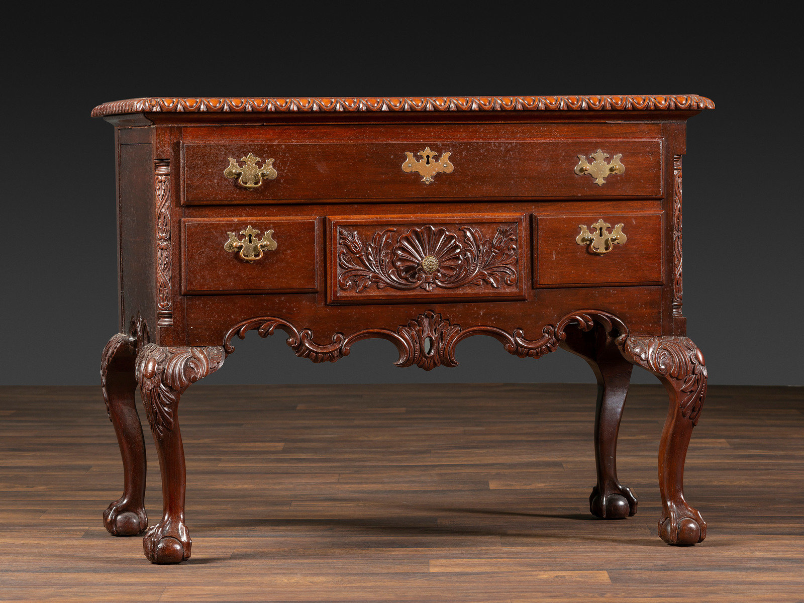 Appraisal: A Chippendale Style Shell-Carved Mahogany Dressing Table Likely a Centennial