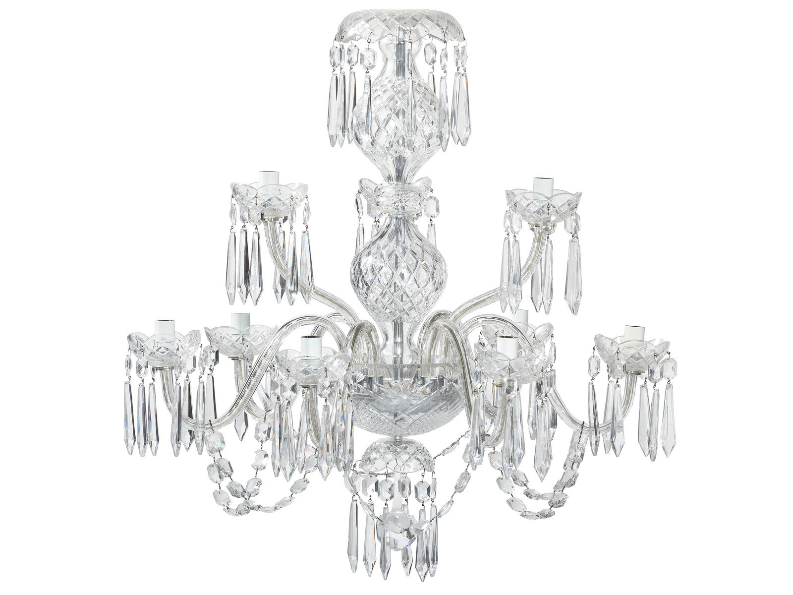 Appraisal: A Waterford Crystal Nine-Light Chandelier th Century Height x width