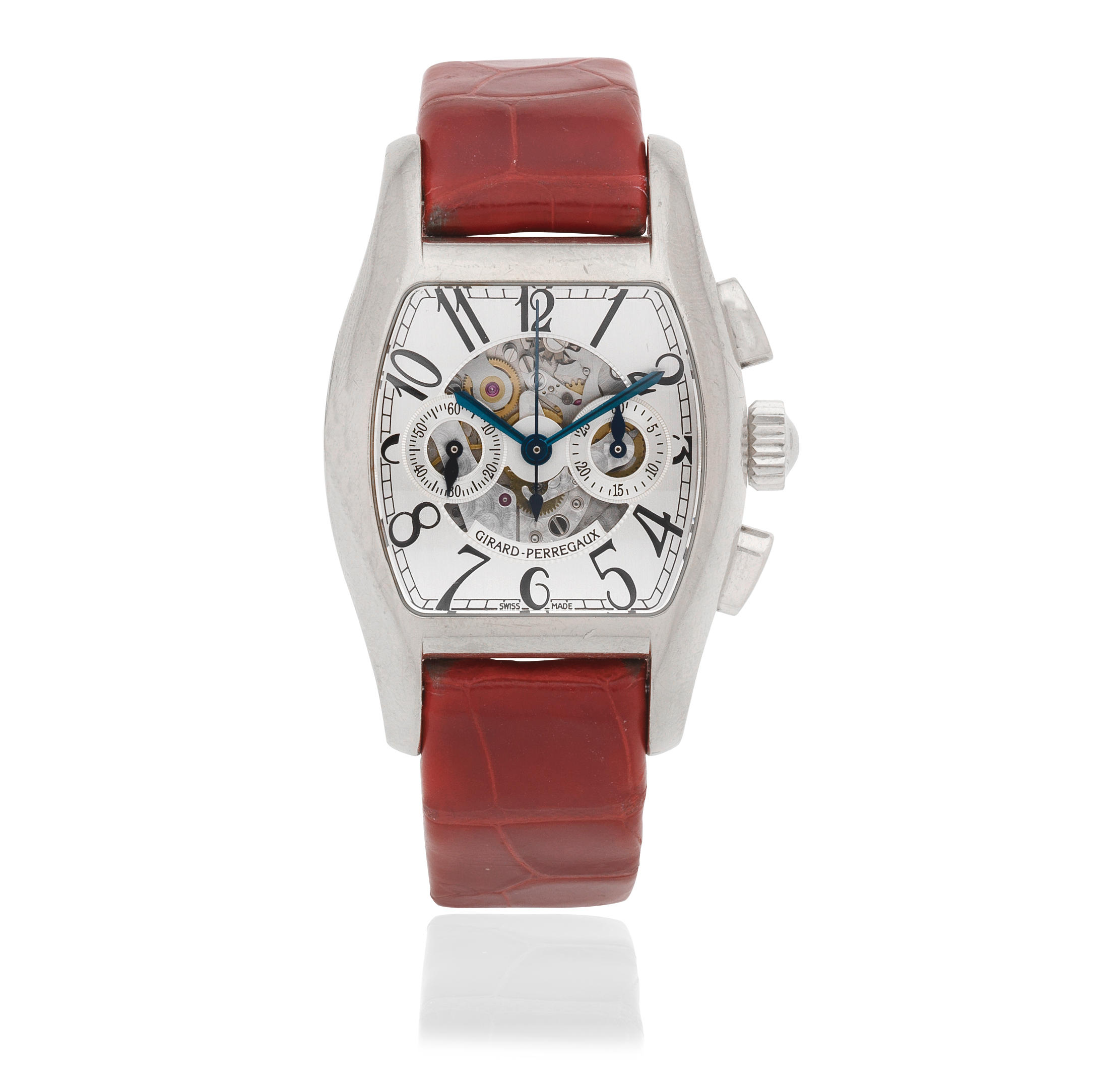 Appraisal: GIRARD-PERREGAUX AN K WHITE GOLD AUTOMATIC CHRONOGRAPH WRISTWATCH Model Richeville