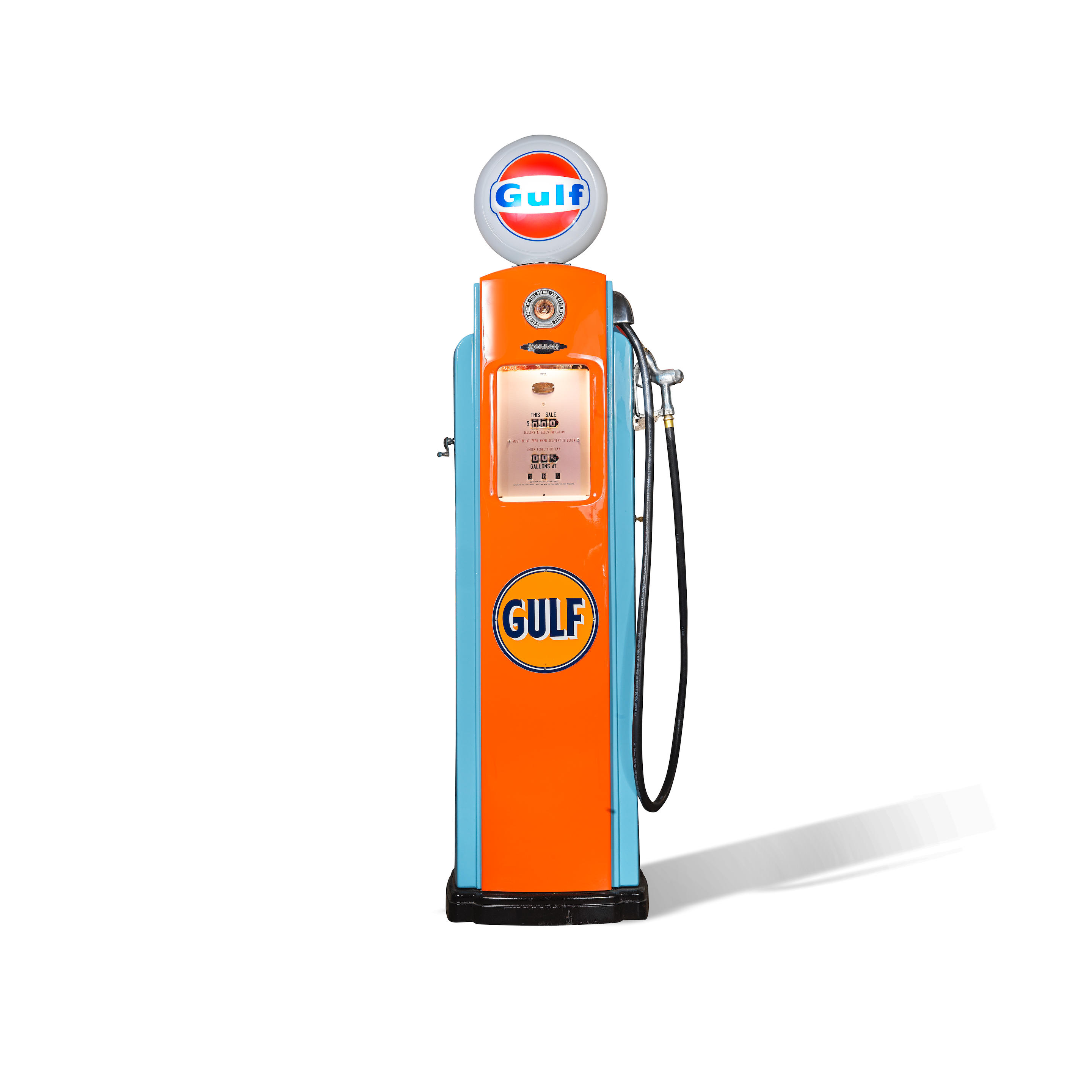 Appraisal: GULF PETROL PUMP CIRCA Bennett brand volume meter for the