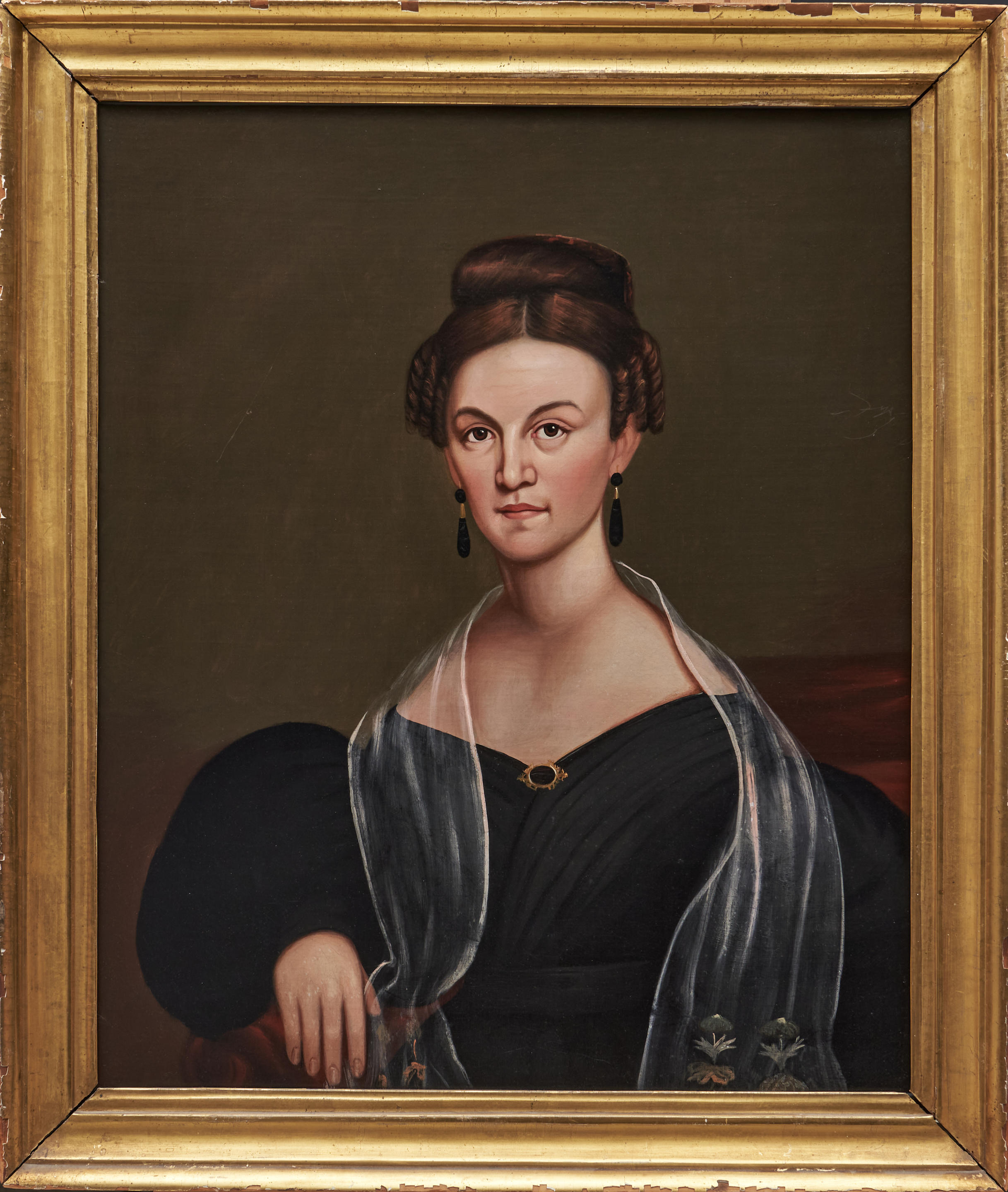 Appraisal: AMERICAN SCHOOL MID- TH CENTURY Portrait of a Woman with