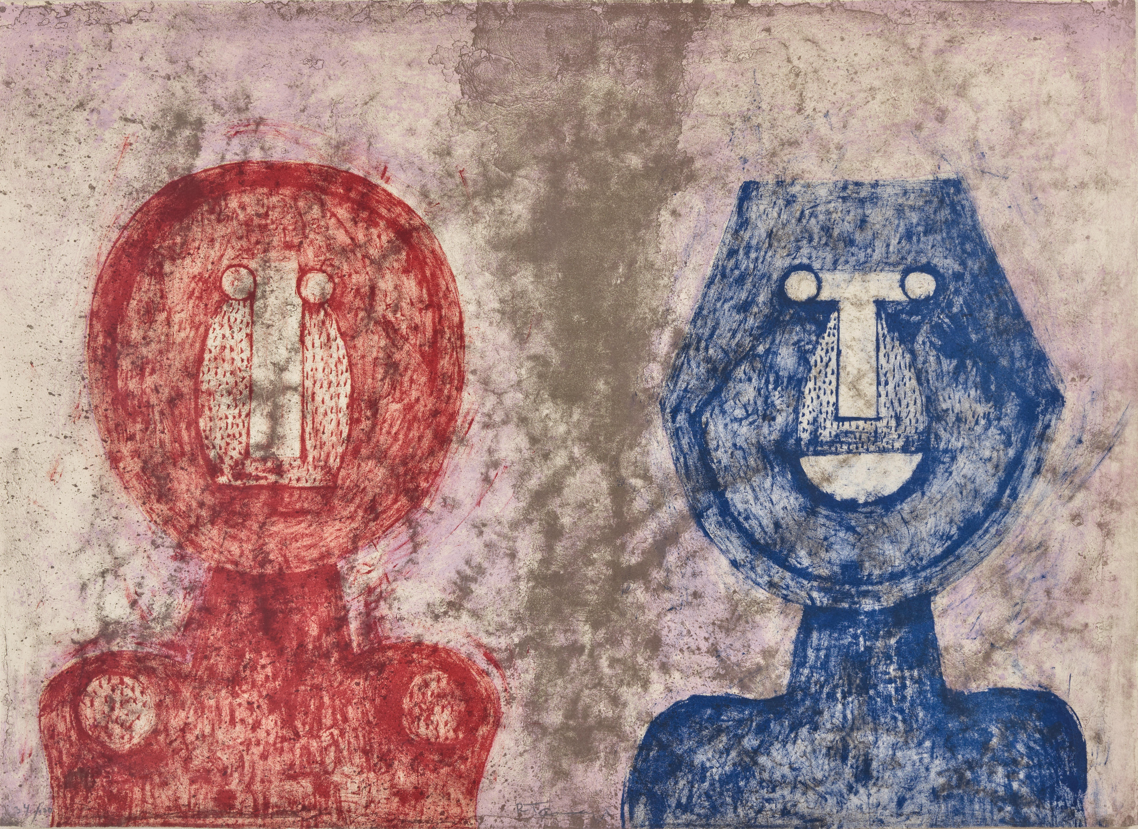 Appraisal: RUFINO TAMAYO - Dos Caras Pereda Lithograph in colors on