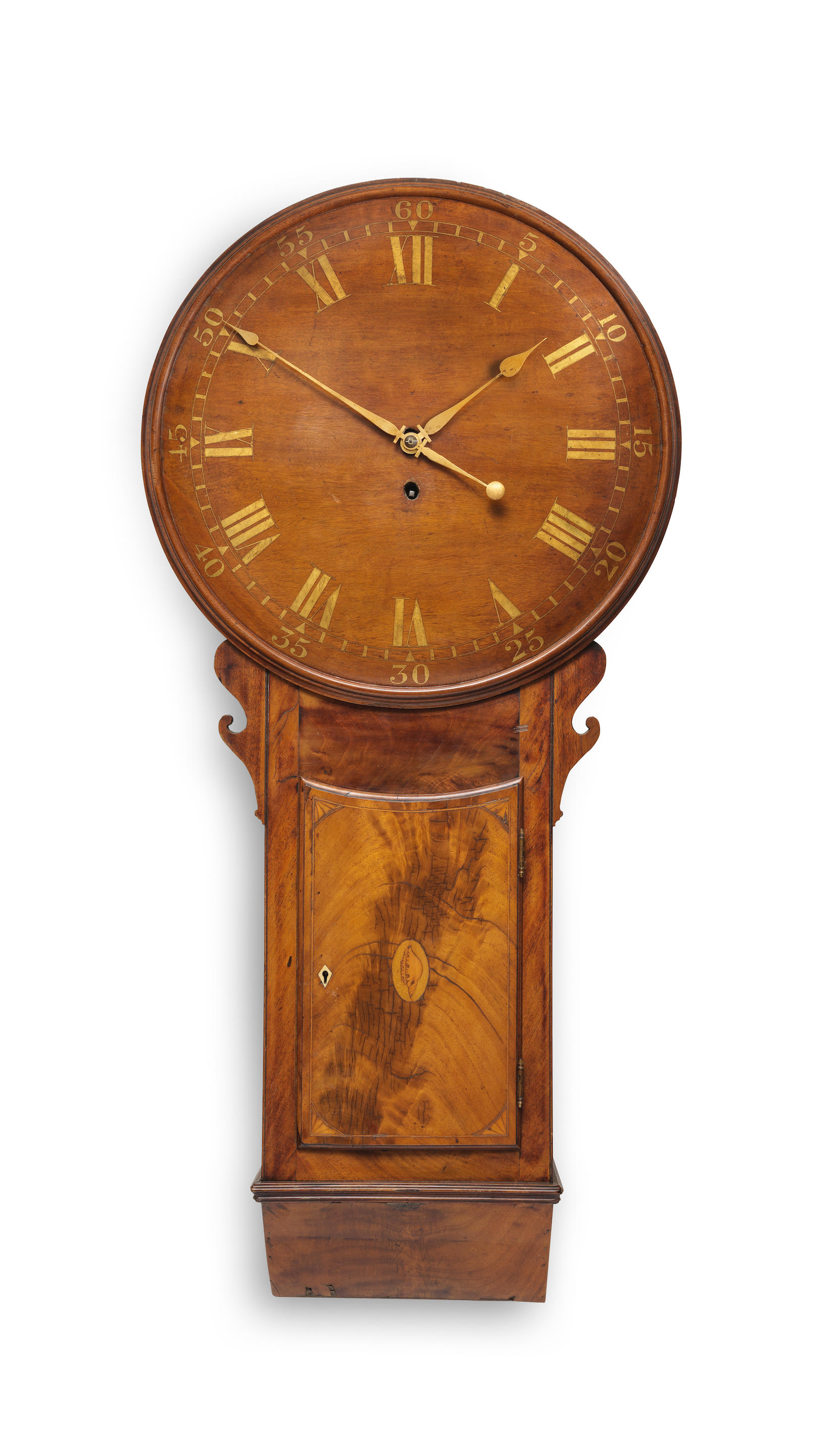 Appraisal: A LATE TH EARLY TH CENTURY INLAID MAHOGANY WALL CLOCK