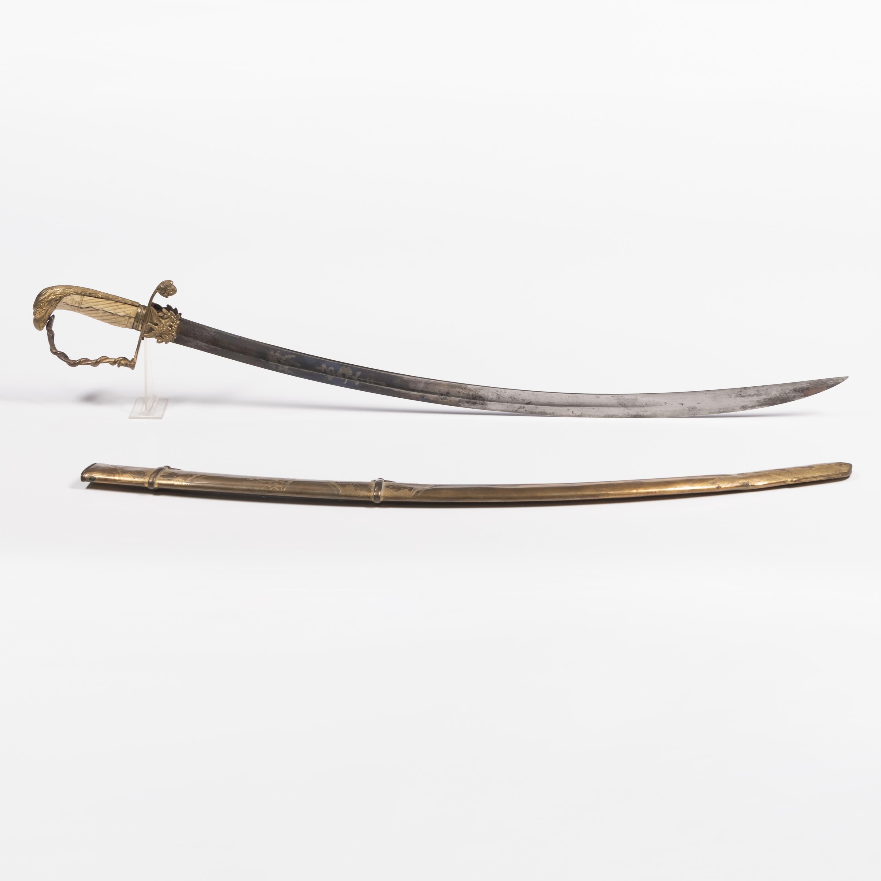 Appraisal: EAGLE POMMEL ARTILLERY OFFICER'S SWORD AND SCABBARD CIRCA - Gilded