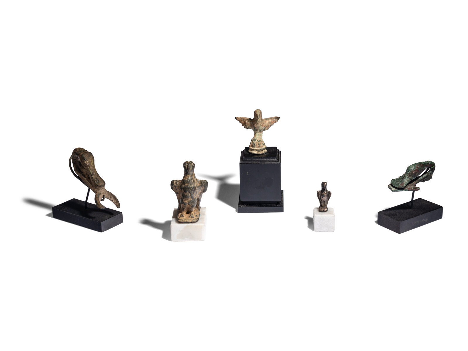 Appraisal: Five Roman Bronze Bird Figures Circa st- rd Century A