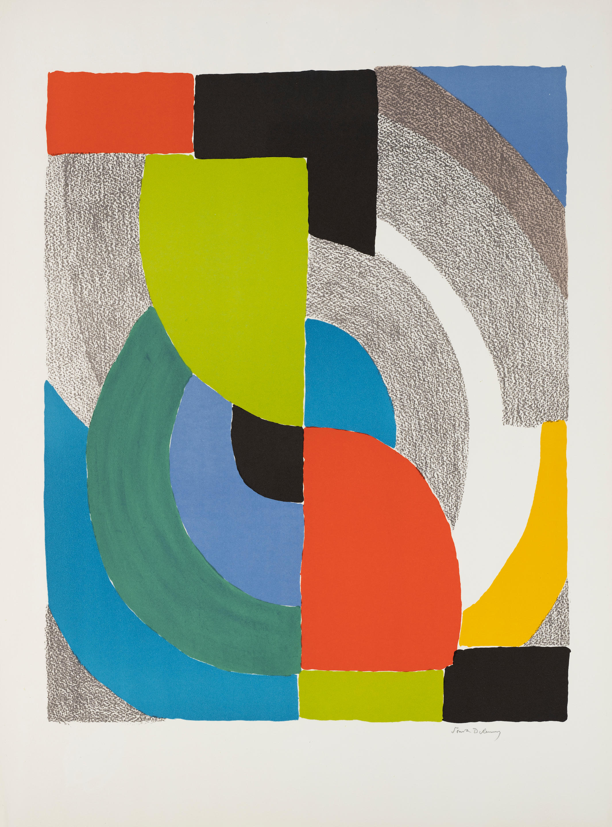 Appraisal: SONIA DELAUNAY - OLYMPIE CIRCA Lithographie en couleurs sur v