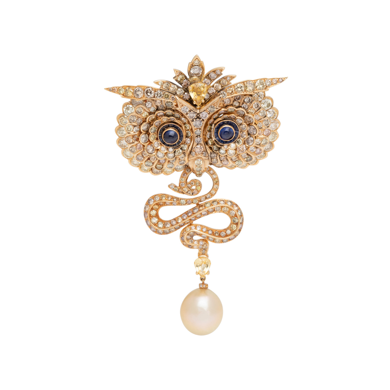 Appraisal: EVELYN CLOTHIER CONVERTIBLE COLORED DIAMOND SAPPHIRE AND CULTURED PEARL PENDANT