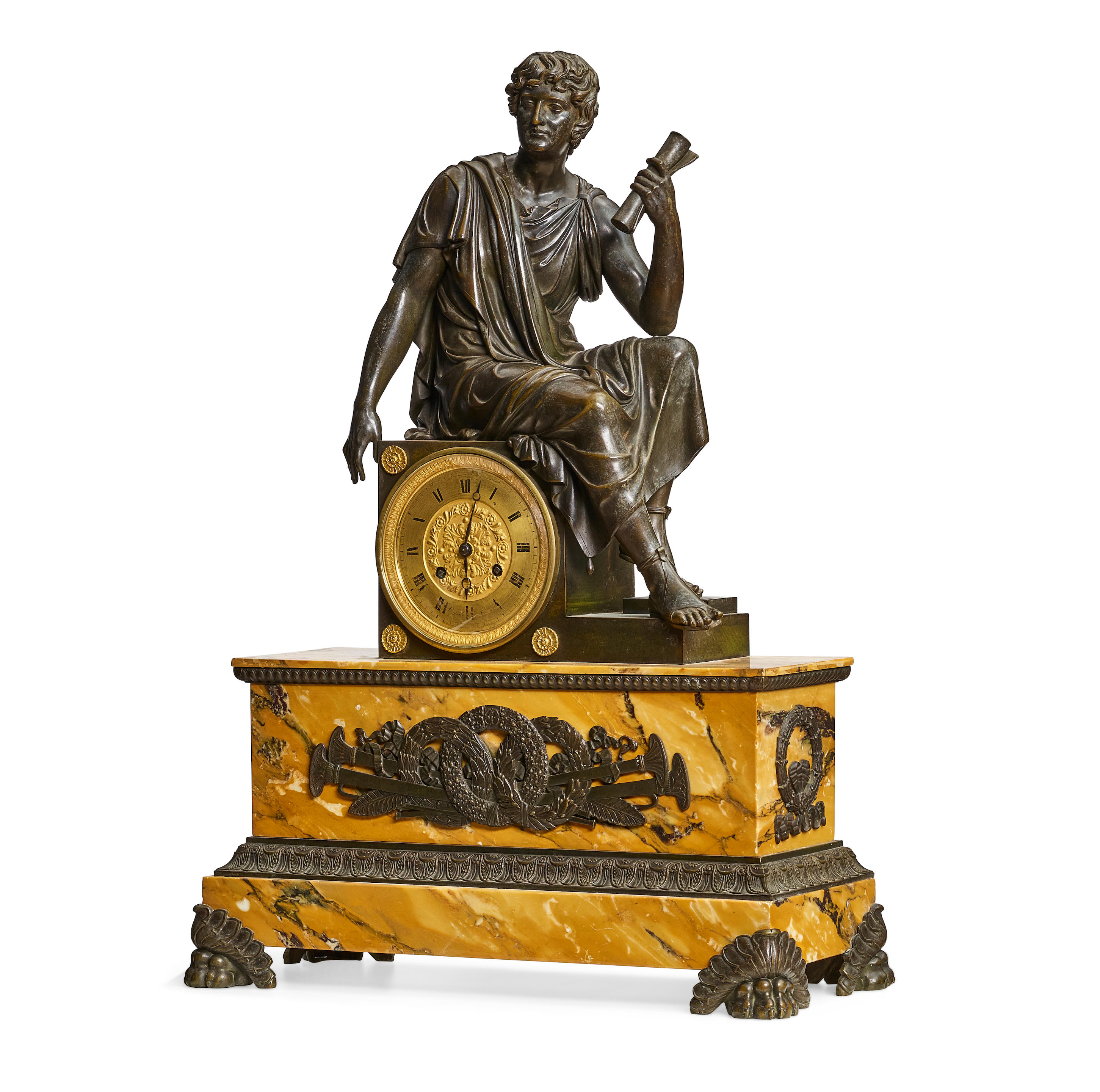 Appraisal: A CHARLES X GILT AND PATINATED BRONZE AND SIENA MARBLE