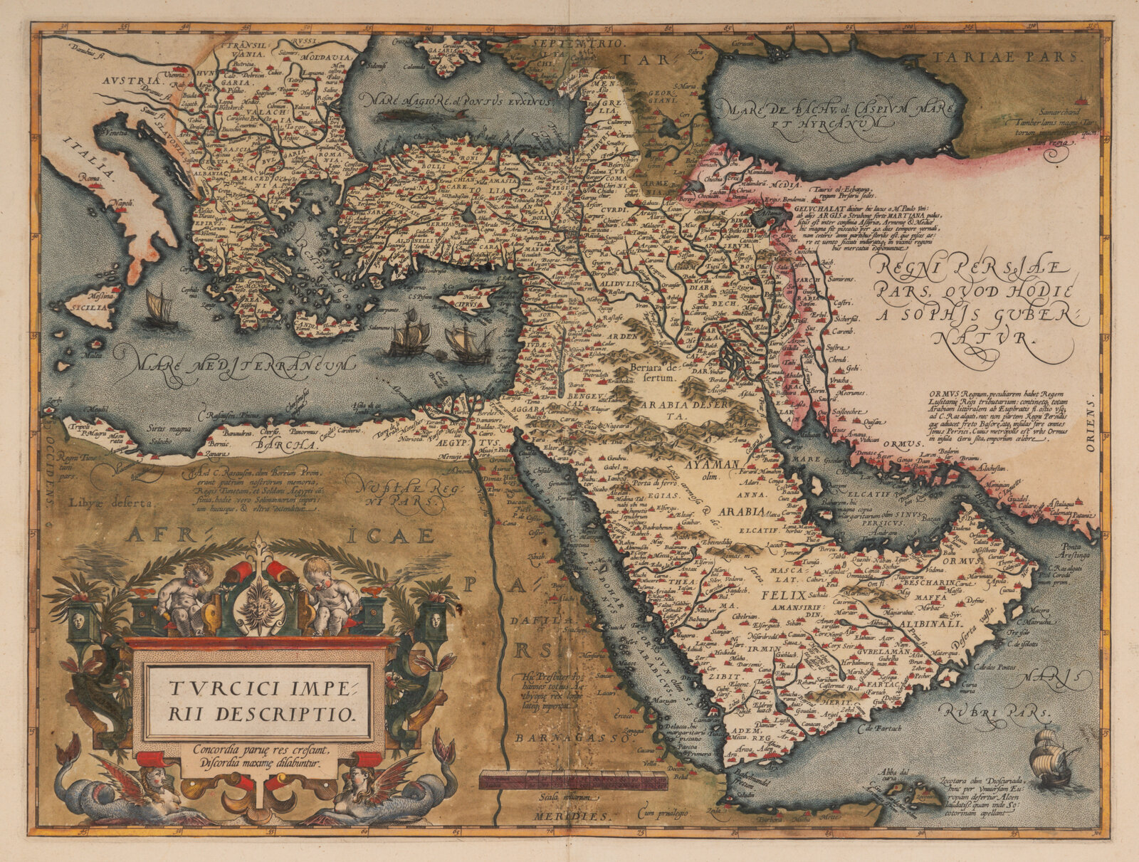 Appraisal: MAP ORTELIUS Abraham - Turcici Imperii Descriptio Antwerp Engraved map