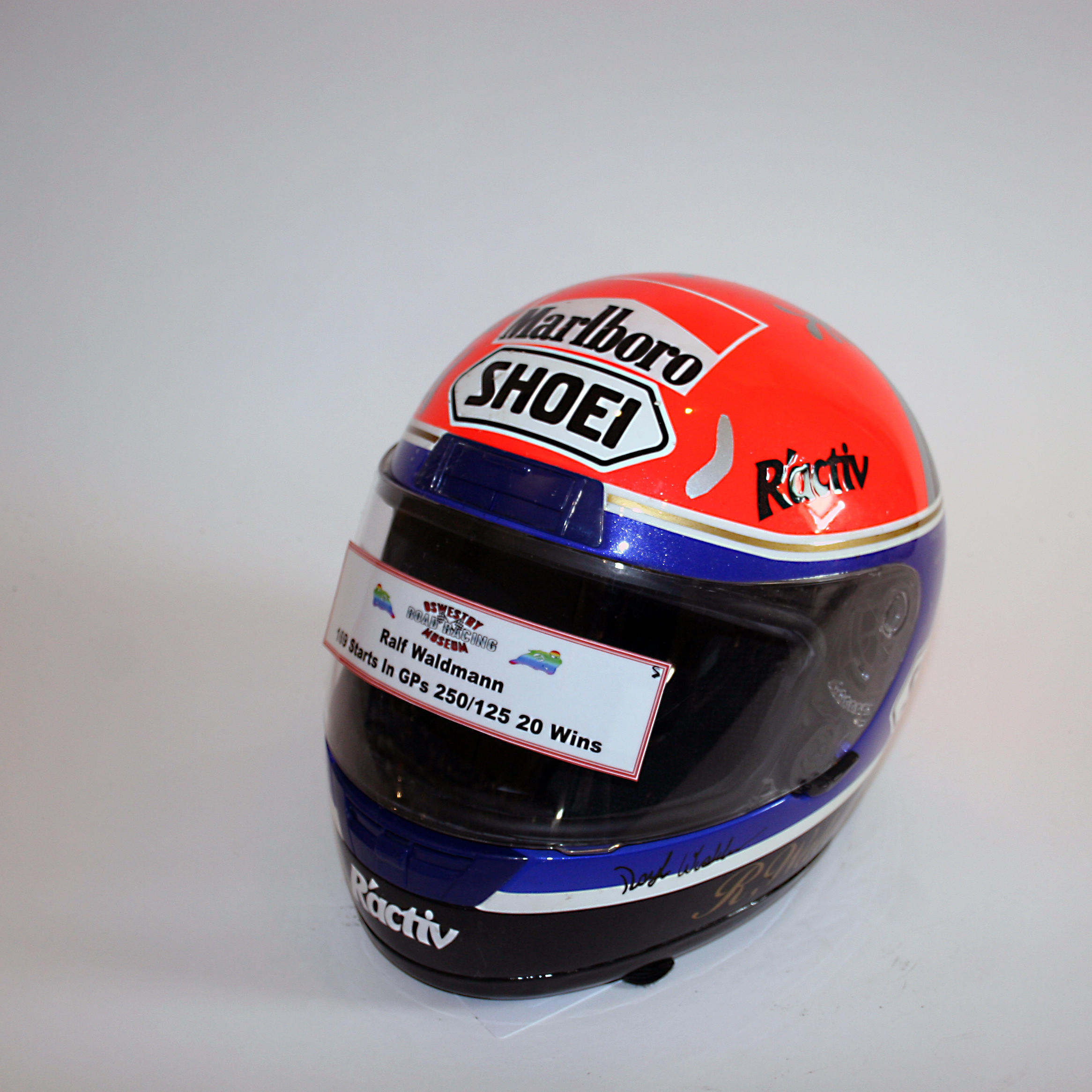 Appraisal: RALF WALDMANN A SIGNED FULL-FACE HELMET BY SHOEI used and