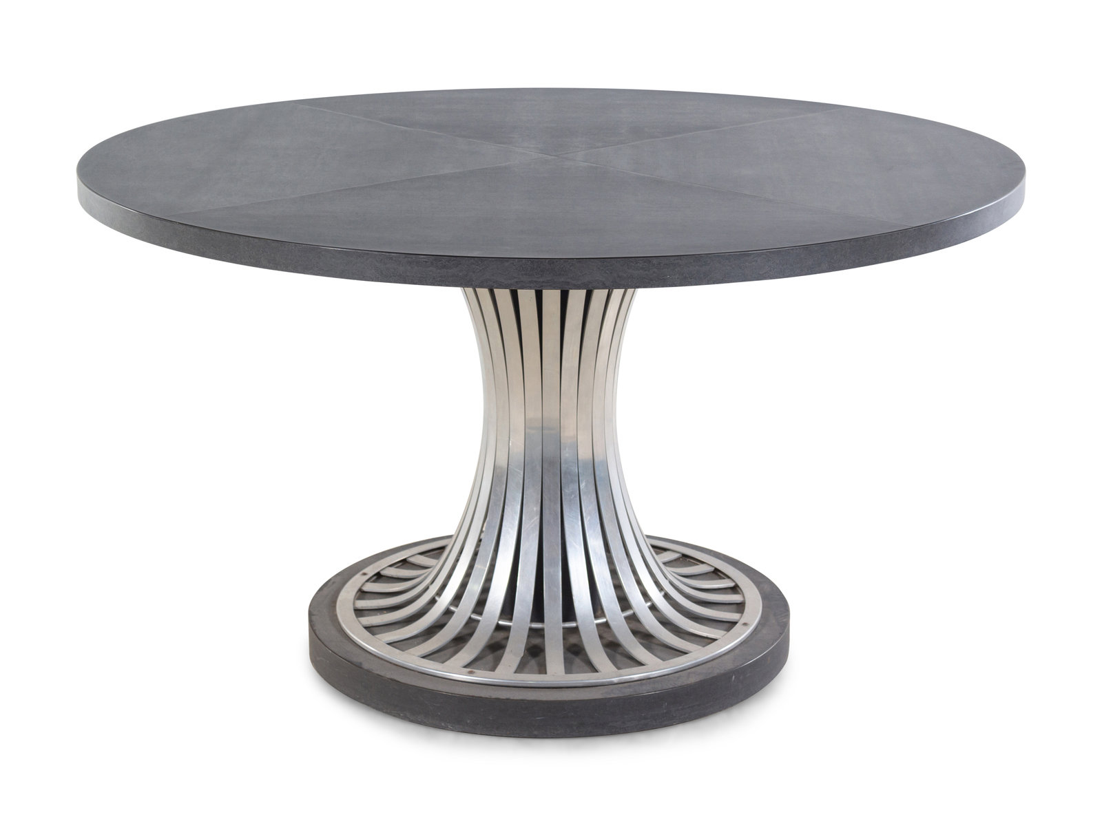 Appraisal: A Modernist Marble and Chrome Center Table Height x diameter