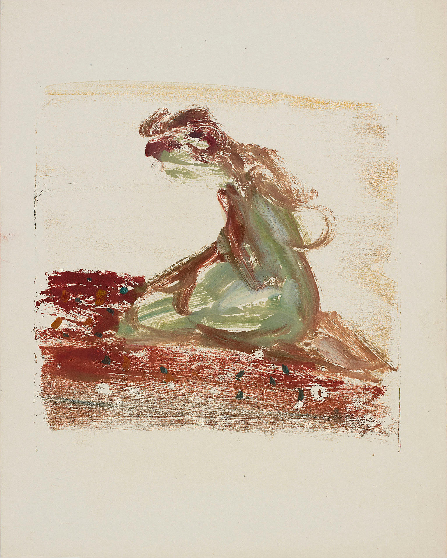 Appraisal: SIDNEY NOLAN - Kneeling Woman among Flowers c enamel and